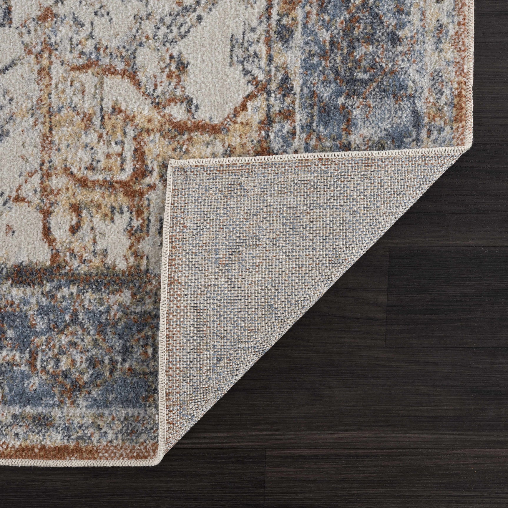 Blue Orange Hera Washable area rug - Clearance - Ornate Home