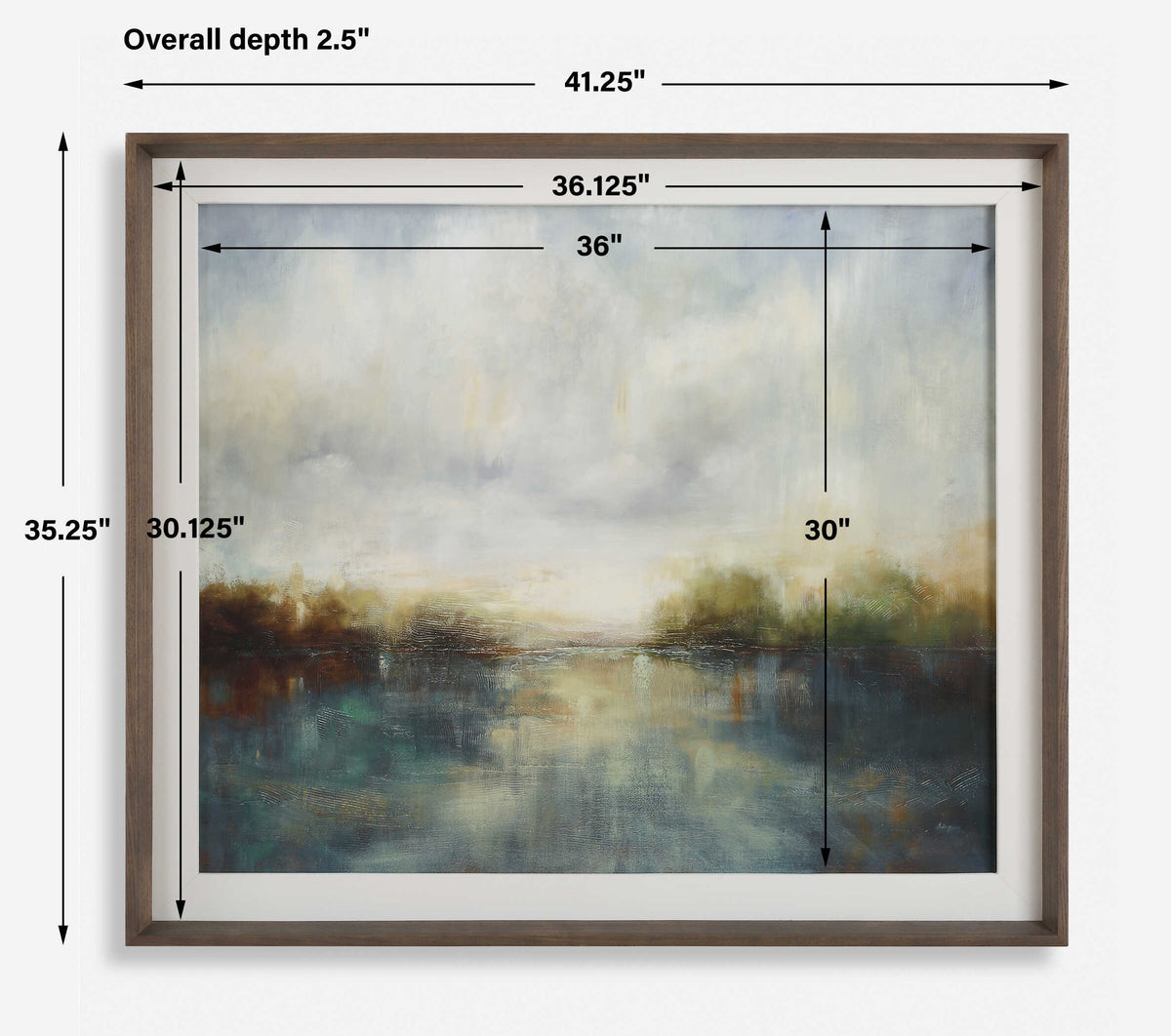 Blue Reverie Multicolor Framed Abstract Lake Print - Ornate Home