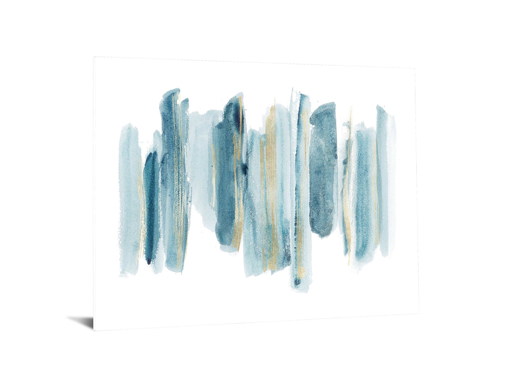 Blue/White/Gold II Tempered Glass w / Foil Wall Art - Ornate Home