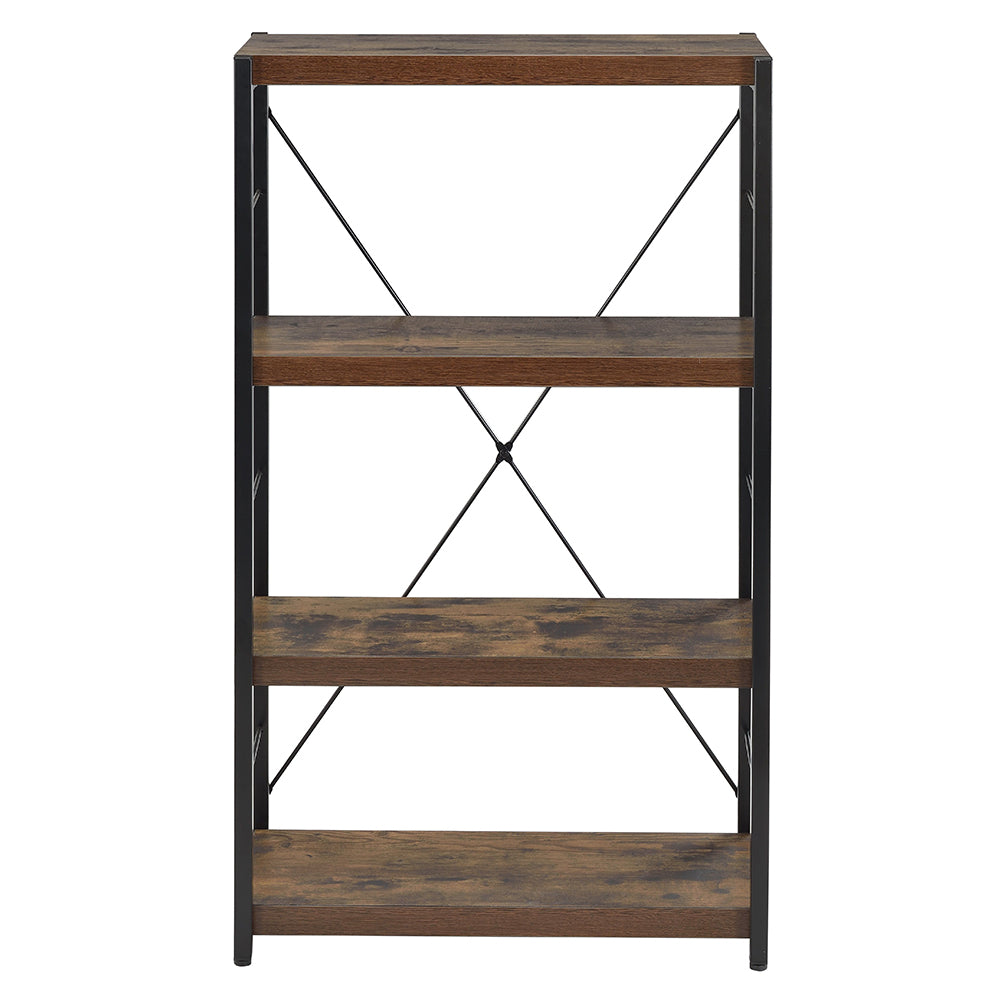 Bob Weathered Oak & Black Bookshelf - Ornate Home