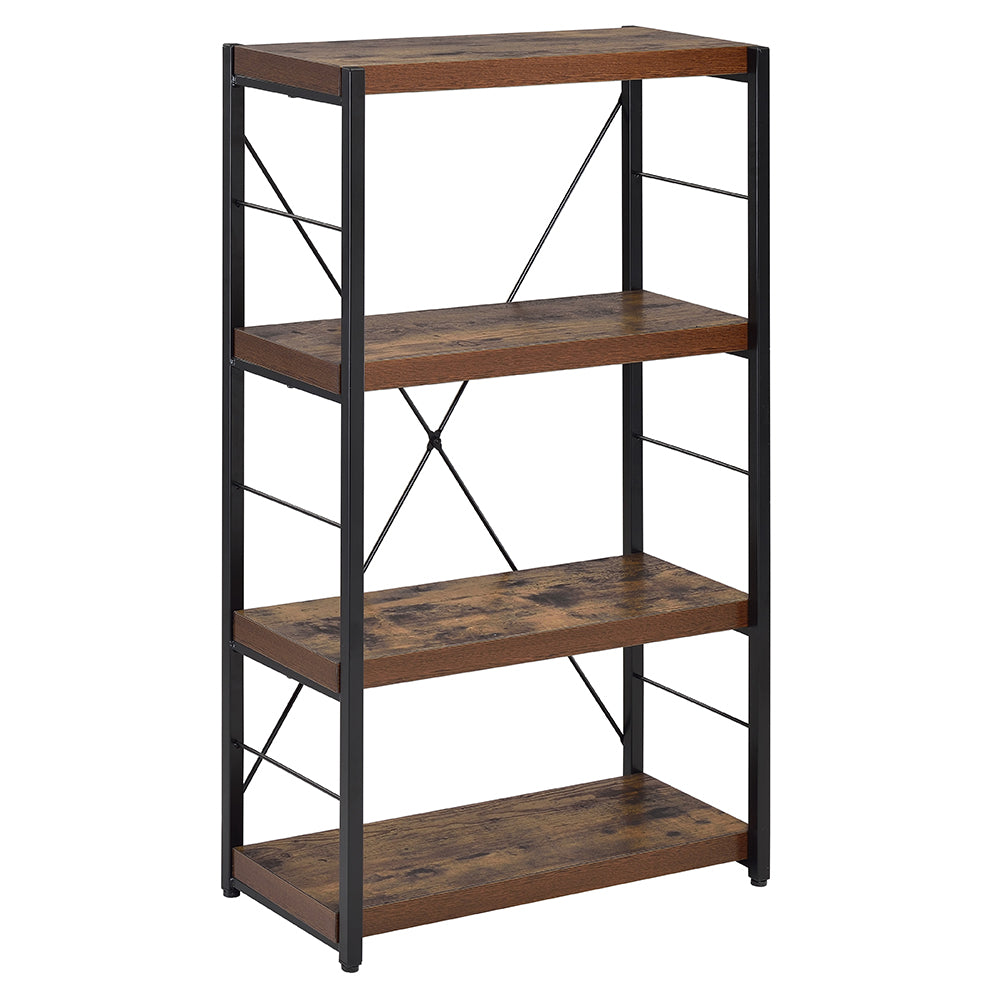 Bob Weathered Oak & Black Bookshelf - Ornate Home