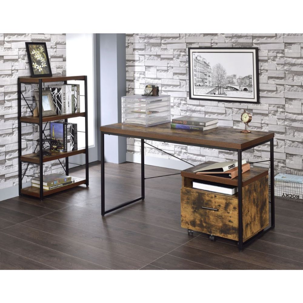 Bob Weathered Oak & Black Desk - Ornate Home
