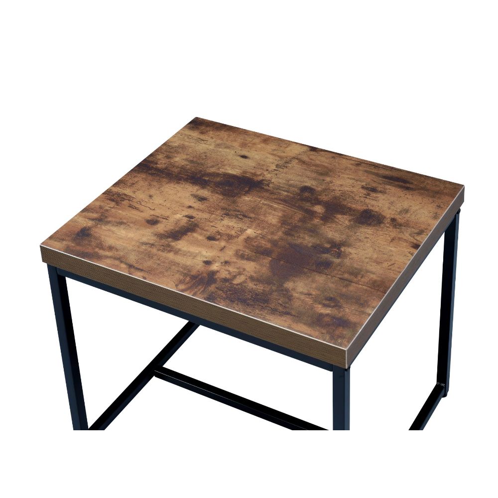 Bob Weathered Oak & Black End Table - Ornate Home