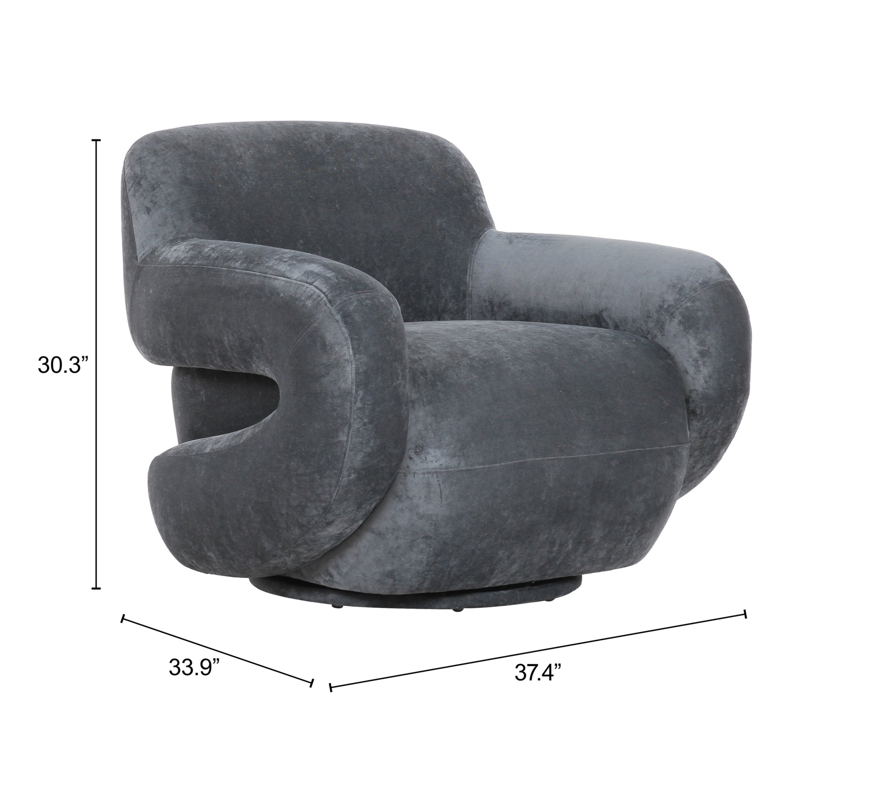 Boble Storm Gray Swivel Chair - Ornate Home