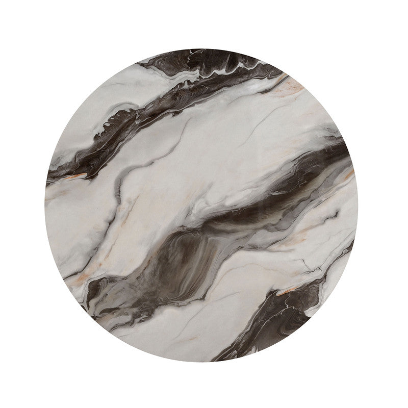 Bogor White/Gold/Black Round Cocktail Table - Ornate Home