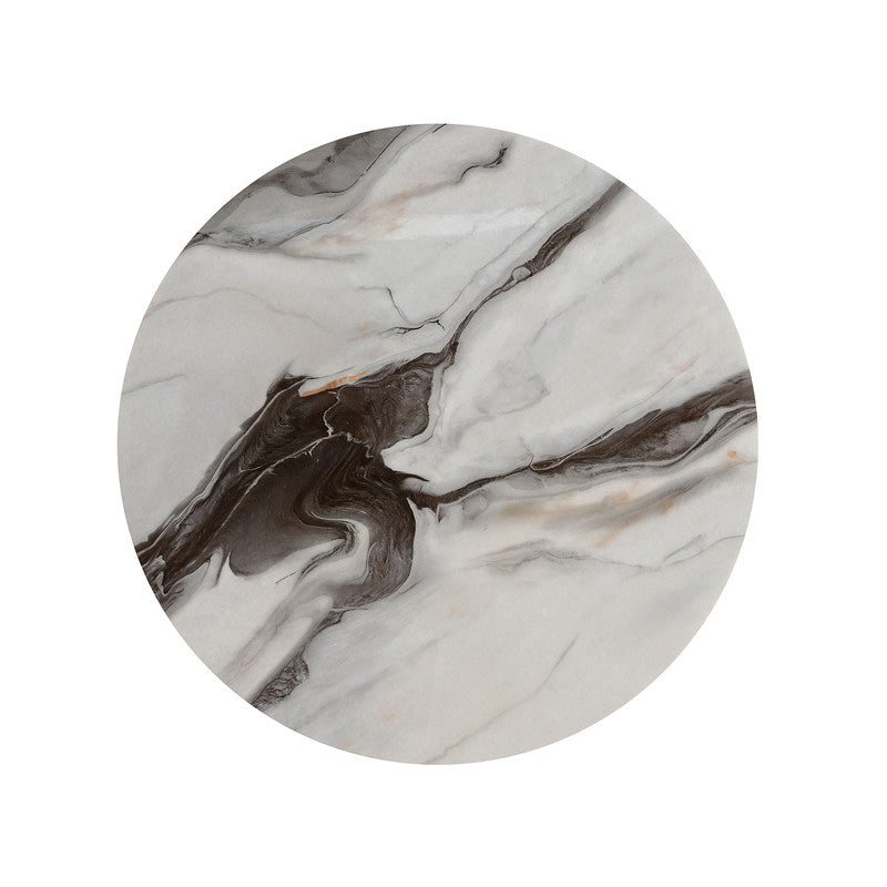 Bogor White/Gold/Black Round End Table - Ornate Home