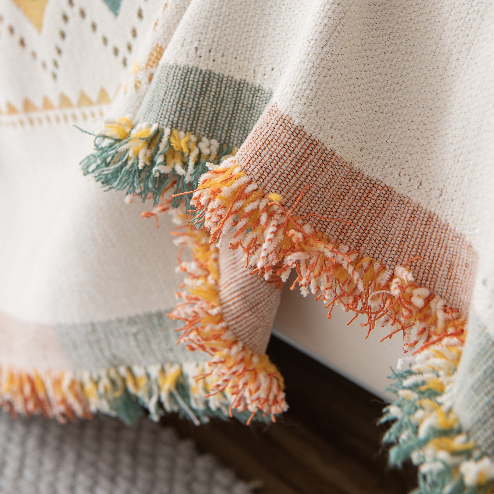 Bohemian Geometric Sofa Throw Cover, Cozy & Protective Ethnic-Inspired Couch Cover - Ornate Home