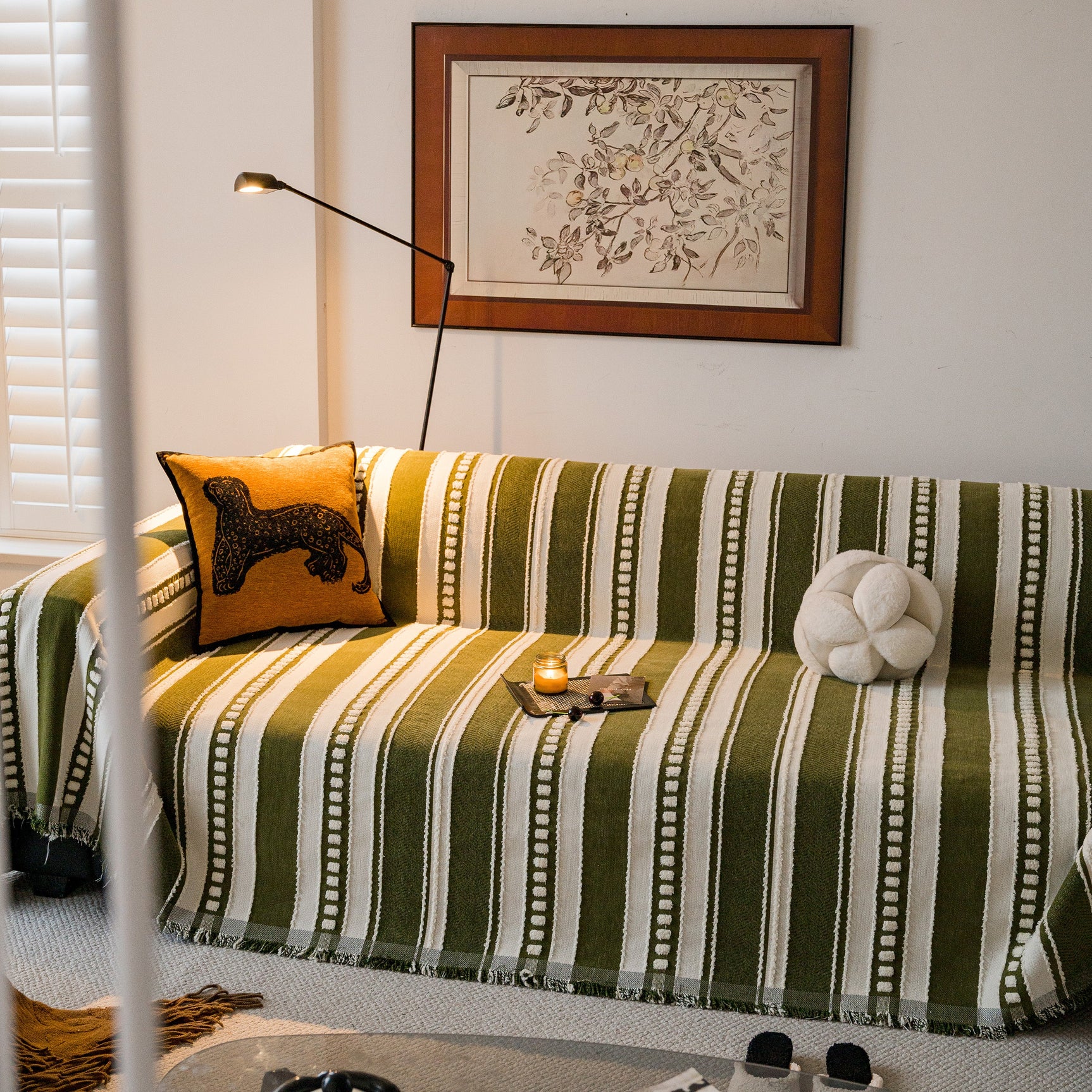 Bohemian Striped Sofa Cover, Decor Woven Throw for Couch, Loveseat, or Sectional - Ornate Home