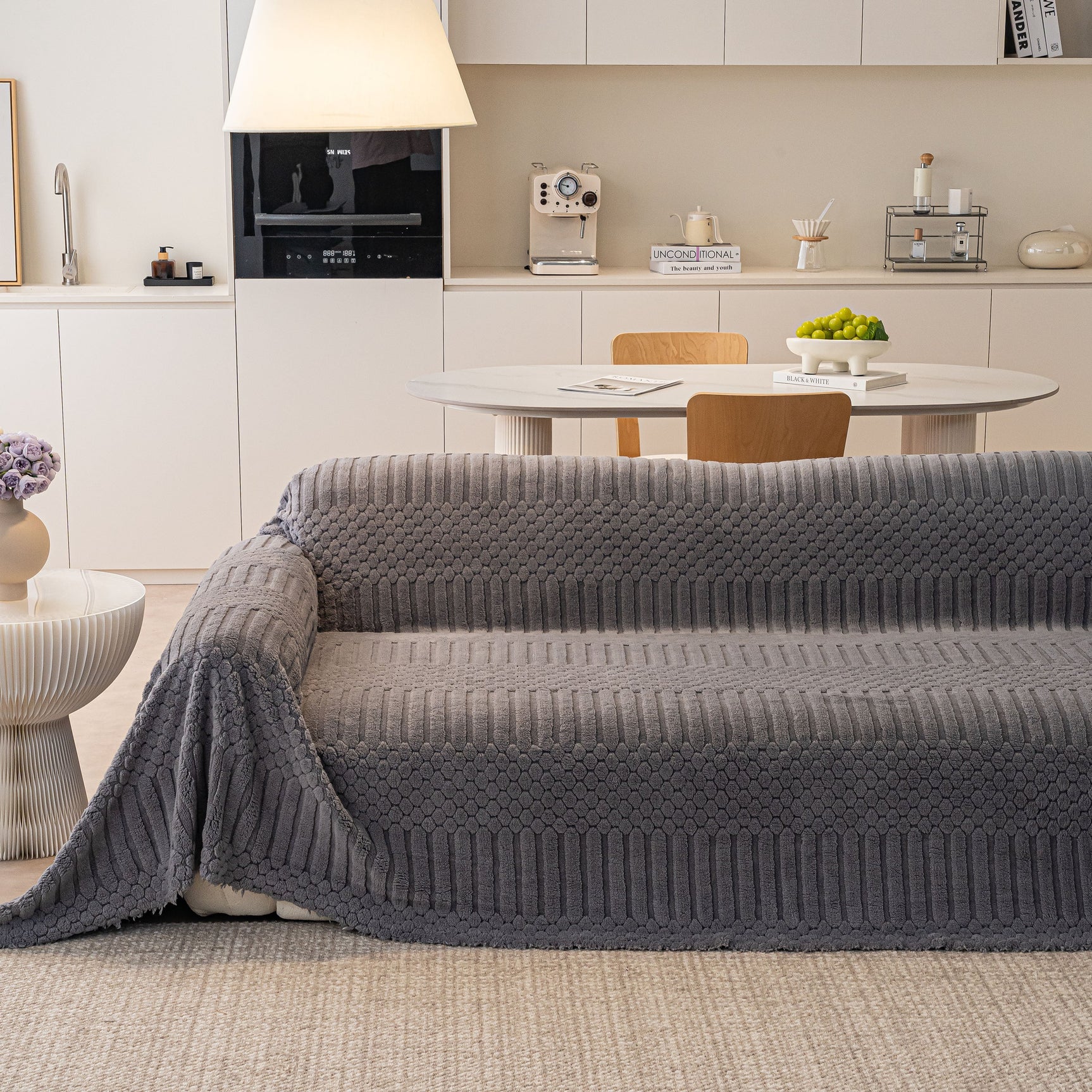 Boho 3D Geometric Throw Blanket for Couch, Luxurious Velvety Plush Fleece Sofa Cover - Ornate Home