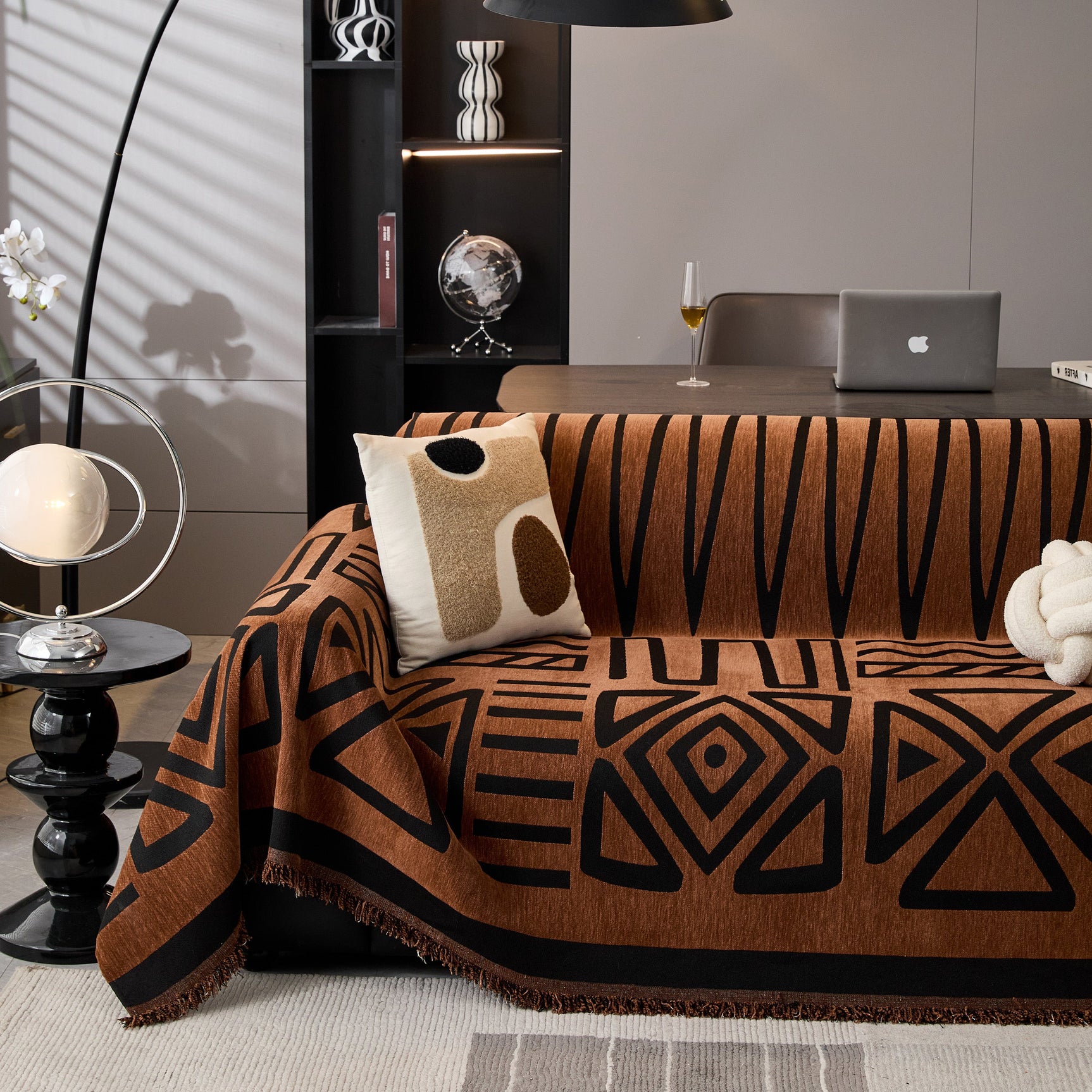 Boho Chenille Sofa Throw Covers Sectional Sofa Couch Cover Sofa Protector Covers - Ornate Home