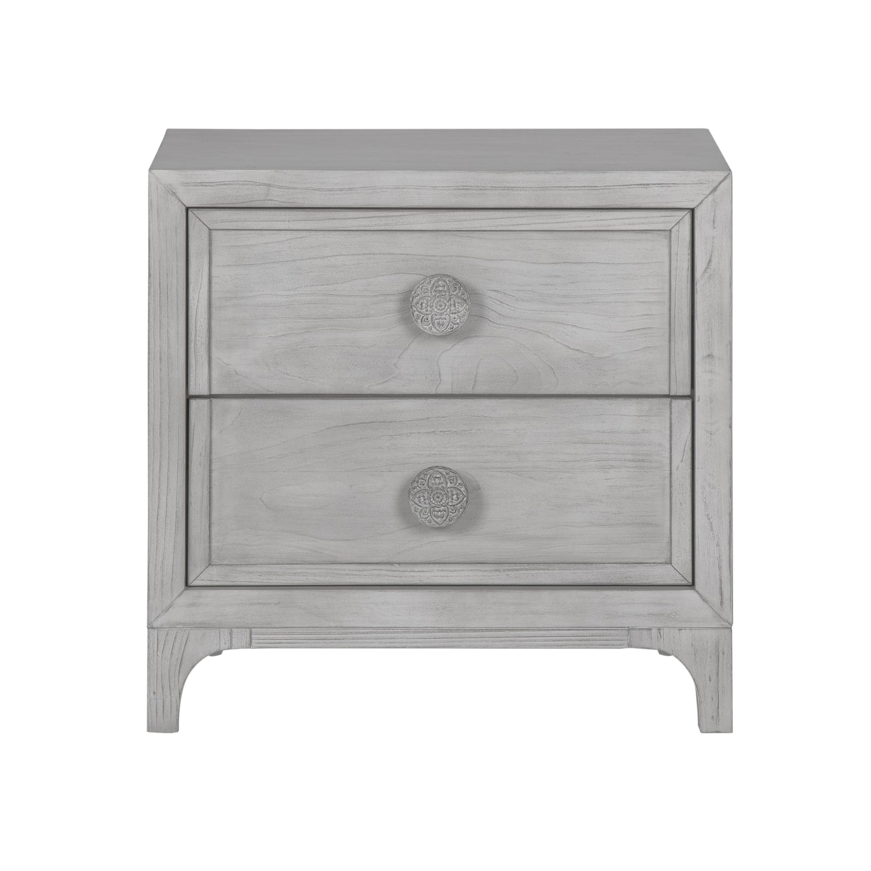 Boho Chic Nighstand in Washed White - Ornate Home