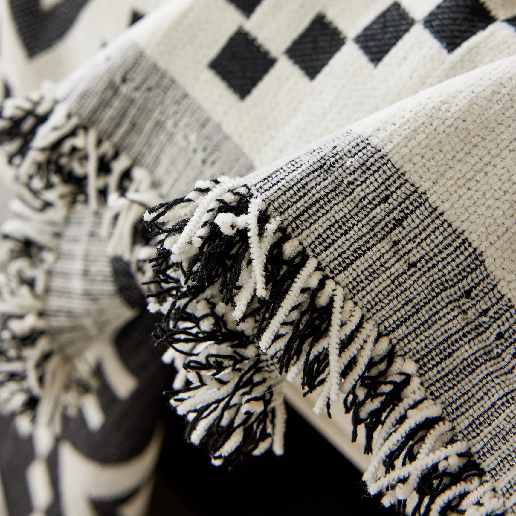 Boho Geometric Chenille Throw Sofa Cover Soft Textured Decorative Couch Blanket - Ornate Home