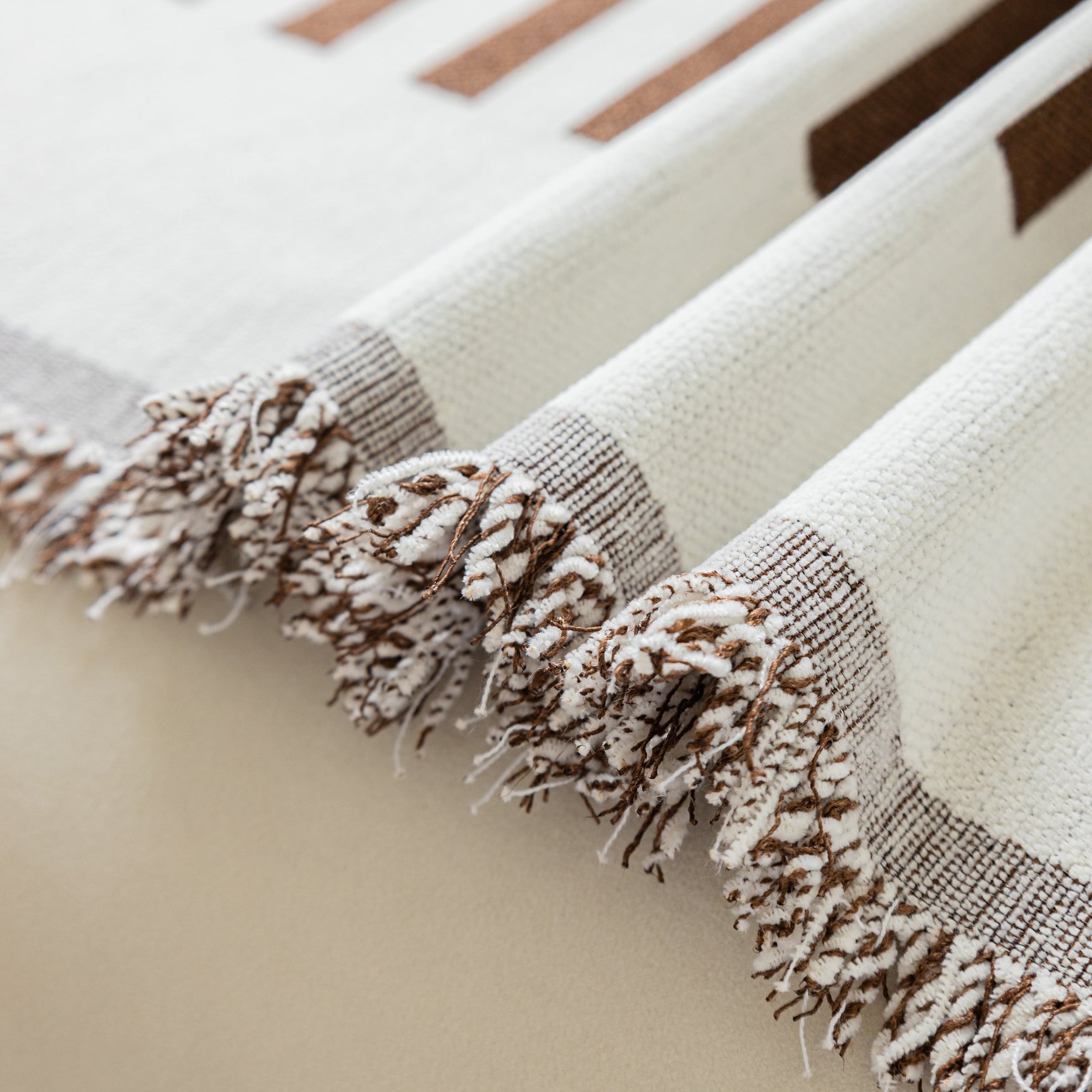 Boho Stripe Sectional Couch Cover Soft Chenille Sofa Slipcovers Blanket on The Sofa for Living Room - Ornate Home