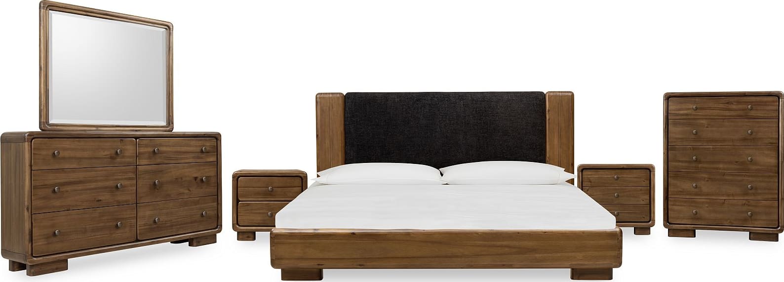 Boka Impala Two Drawer Acacia Wood Nightstand - Ornate Home