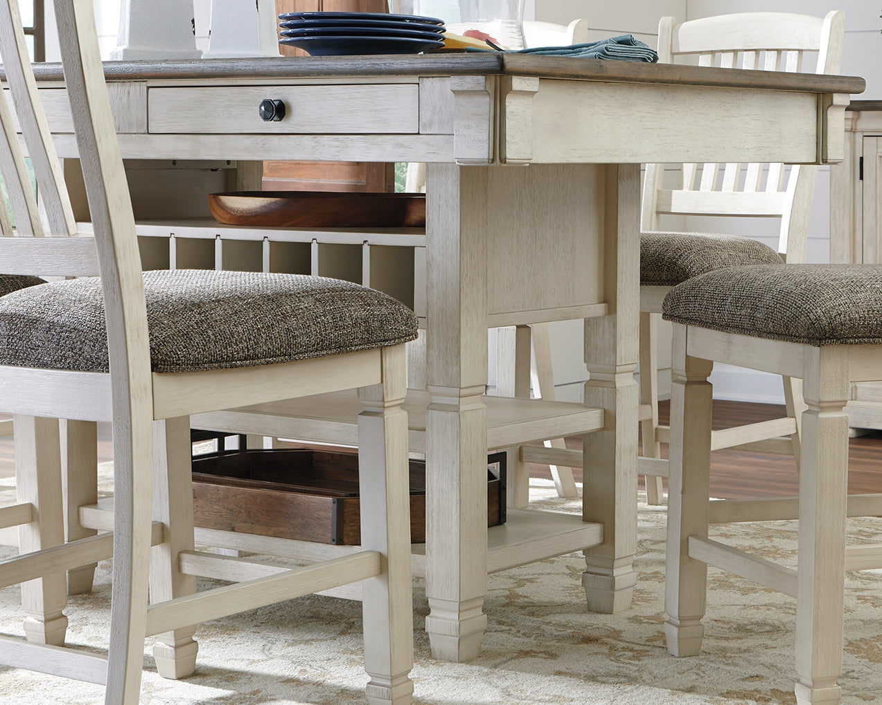 Bolanburg Antique White Counter Height Dining Table and 4 Barstools (Online Special Price) - Ornate Home