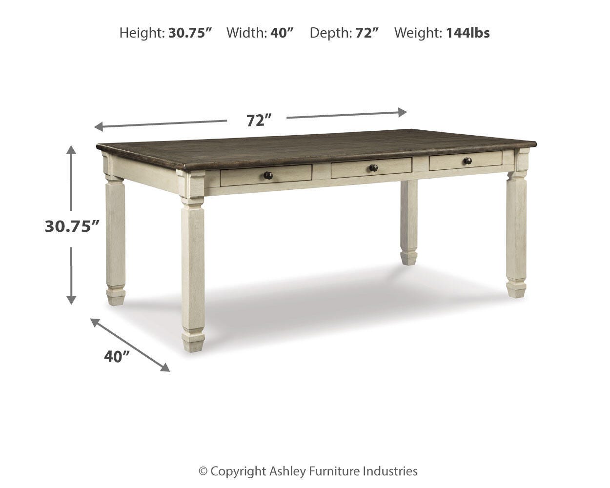 Bolanburg Two-Tone Dining Table, 4 Chairs and 2 Side Chairs - Ornate Home