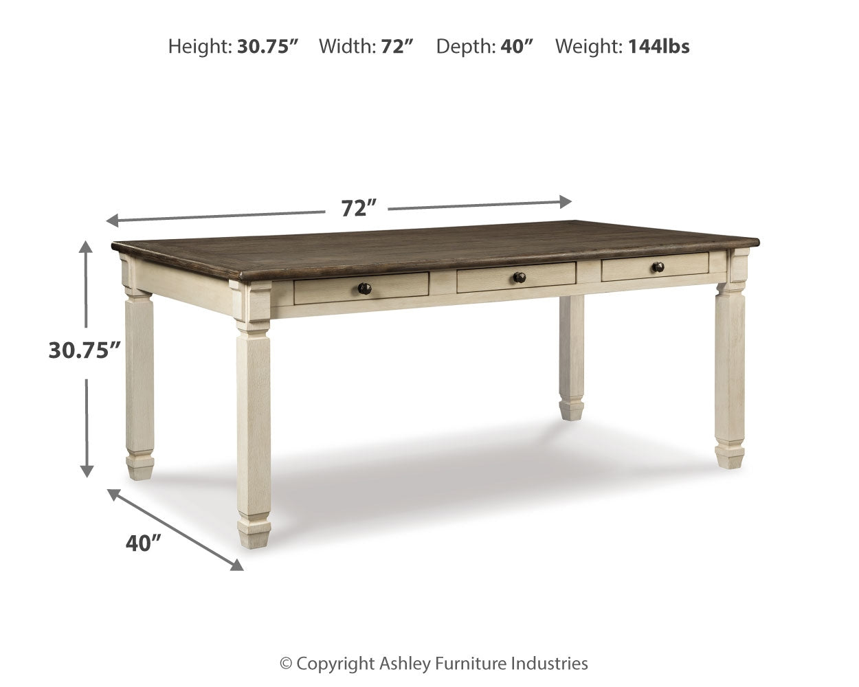 Bolanburg Two-tone Dining Table with 4 Chairs (Online Special Price) - Ornate Home