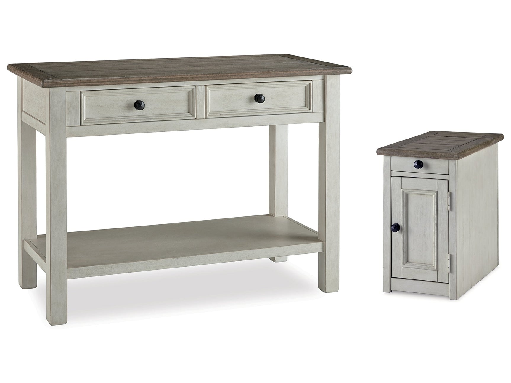 Bolanburg Two-tone Sofa Table and Chair Side End Table - Ornate Home