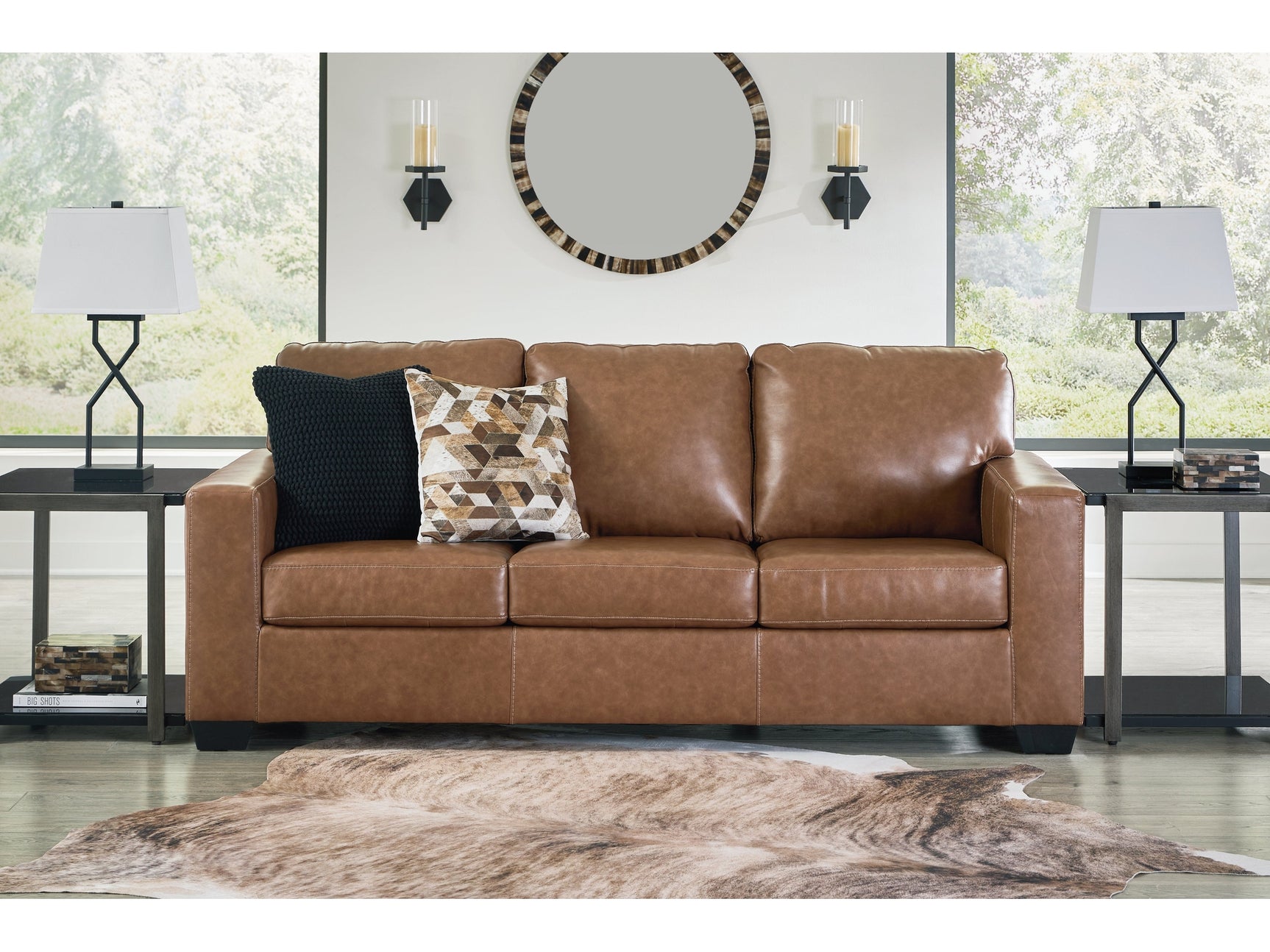 Bolsena Caramel Leather Sofa - Ornate Home