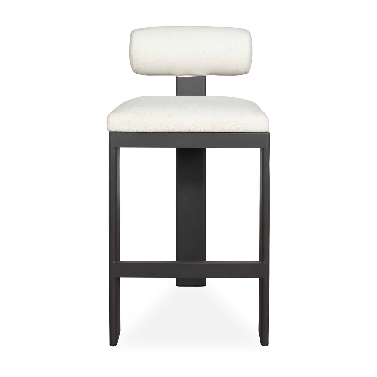 Bolster Back Black/White Outdoor Bar Stool - Ornate Home