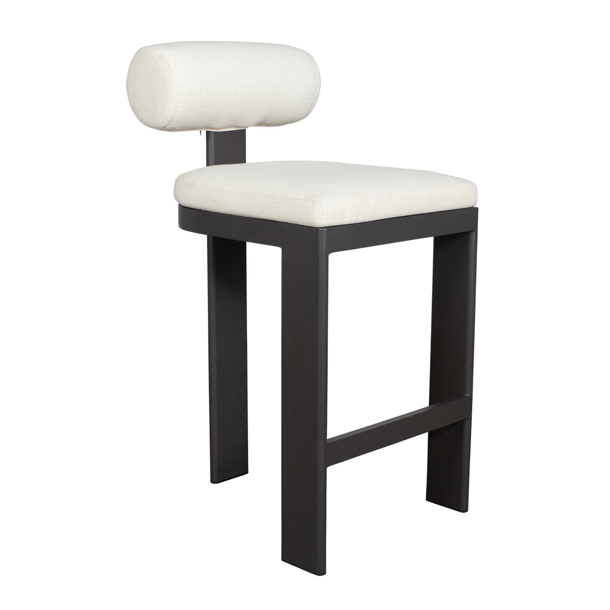 Bolster Back Black/White Outdoor Bar Stool - Ornate Home