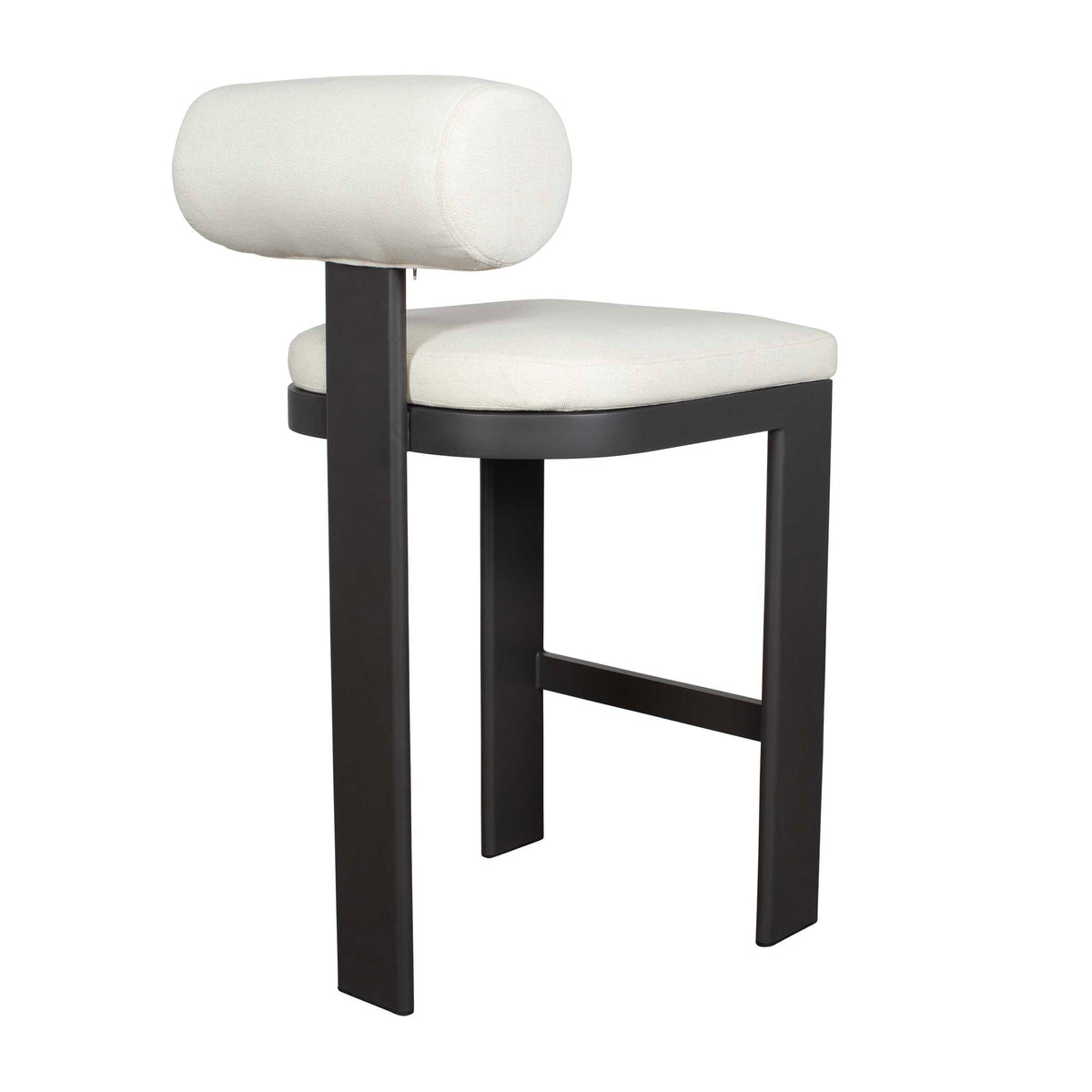 Bolster Back Black/White Outdoor Bar Stool - Ornate Home