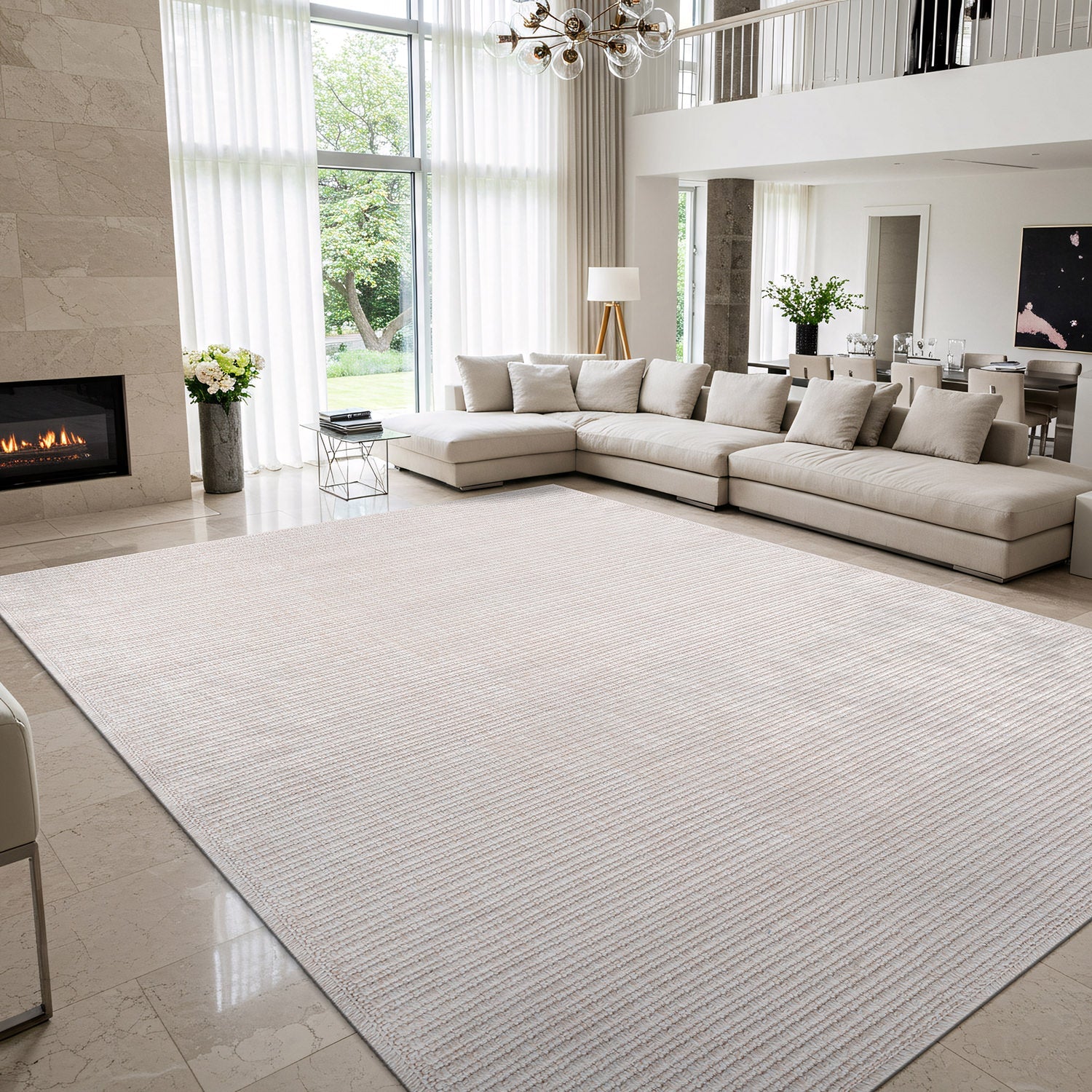 Royce Bone Jute-Look Area Rug | Minimalist Modern Style