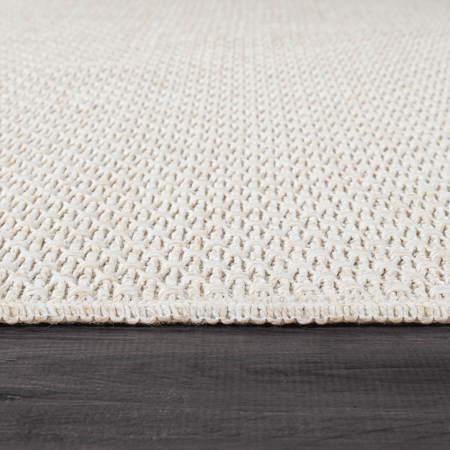 Woolen Bone Jute-Look Area Rug | Bright & Washable
