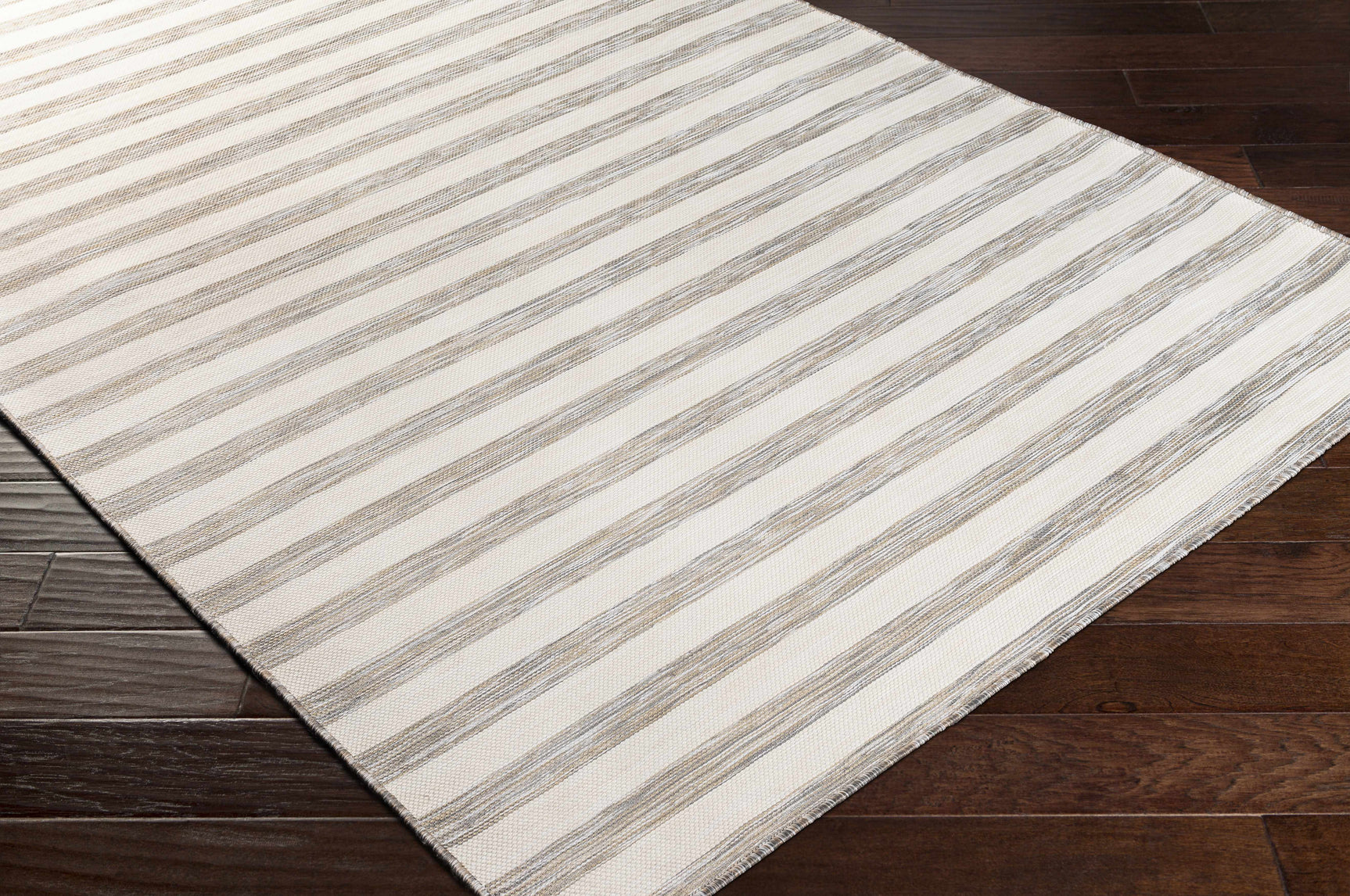 Bongaree Gray Striped Outdoor Carpet - Clearance - Ornate Home