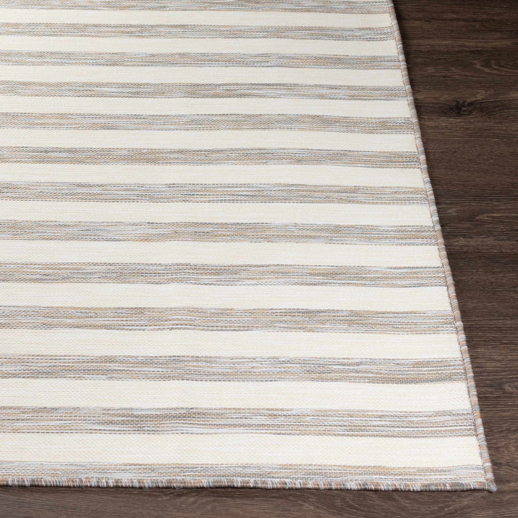 Bongaree Gray Striped Outdoor Carpet - Clearance - Ornate Home
