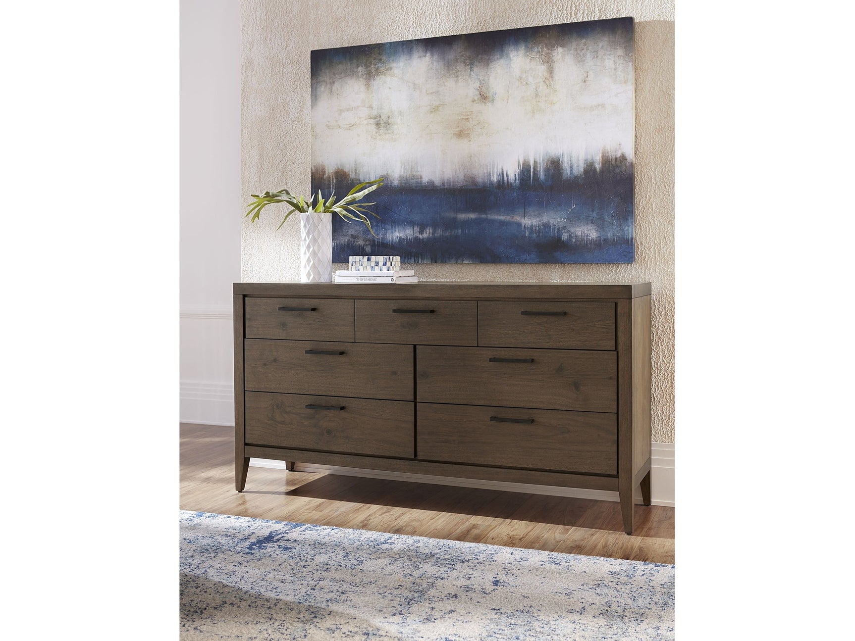 Boracay Seven Drawer Walnut Dresser in Wild Oats Brown - Ornate Home