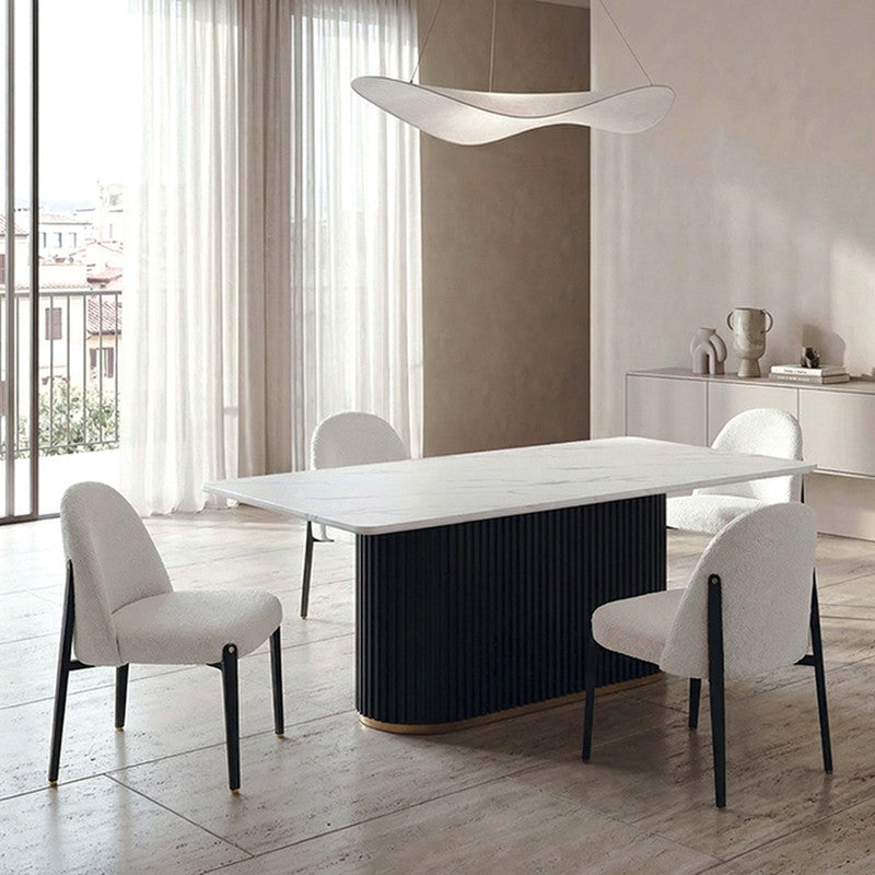 Borden Black/White 5 Pc. Rectangular Dining Table Set - Ornate Home