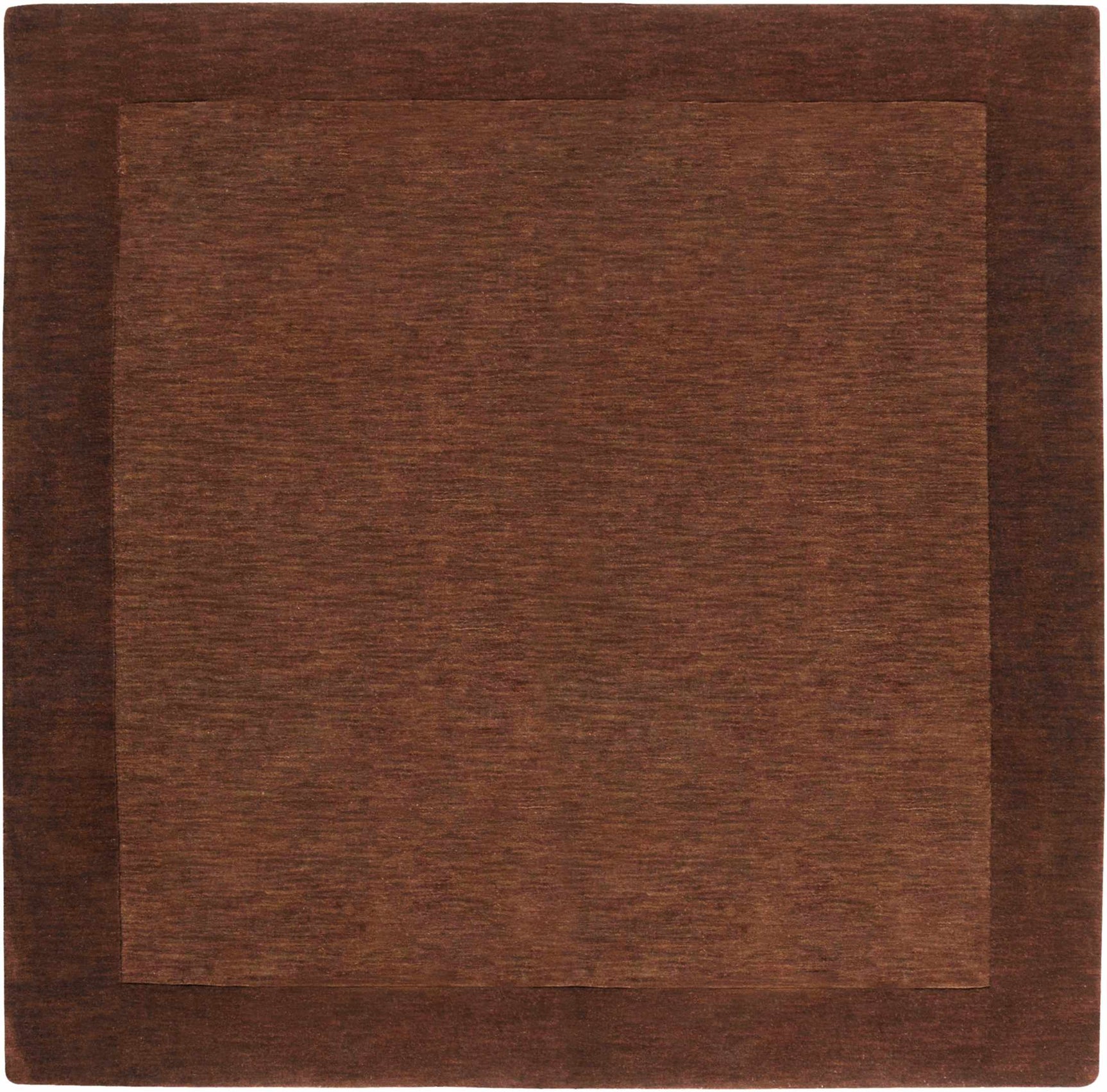Bordered Solid Brown Wool Rug - Ornate Home