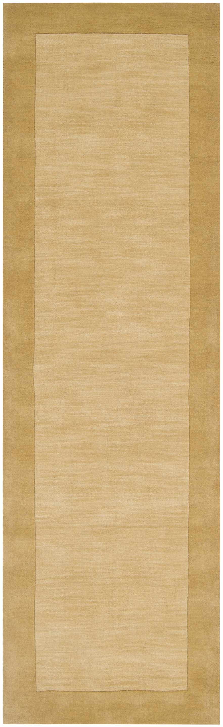 Bordered Solid Camel Yellow Wool Rug - Ornate Home