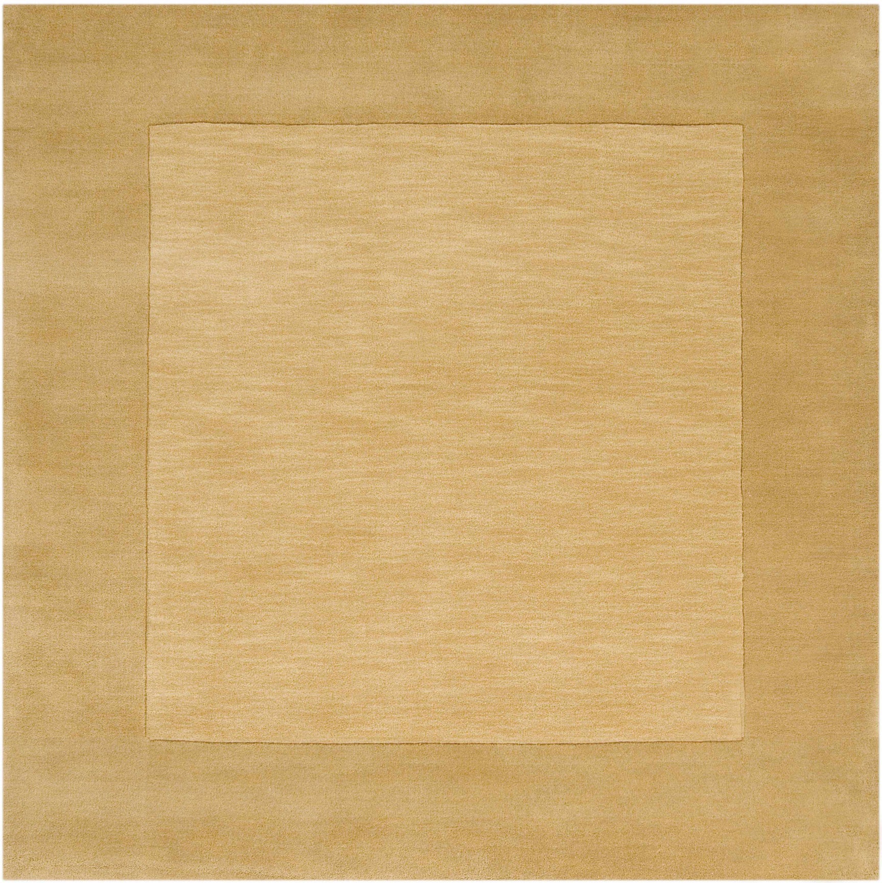 Bordered Solid Camel Yellow Wool Rug - Ornate Home