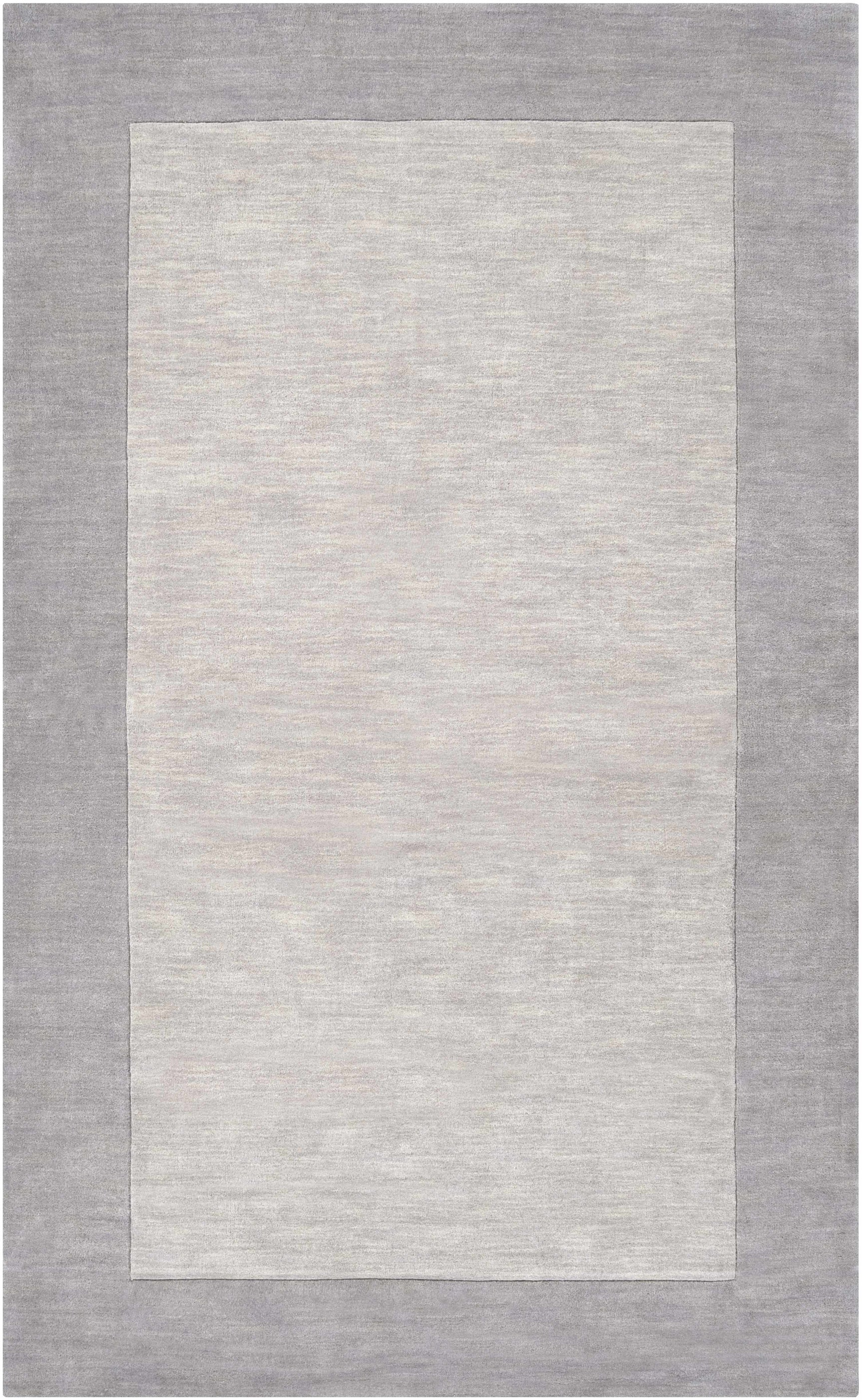 Bordered Solid Gray Wool Rug - Ornate Home