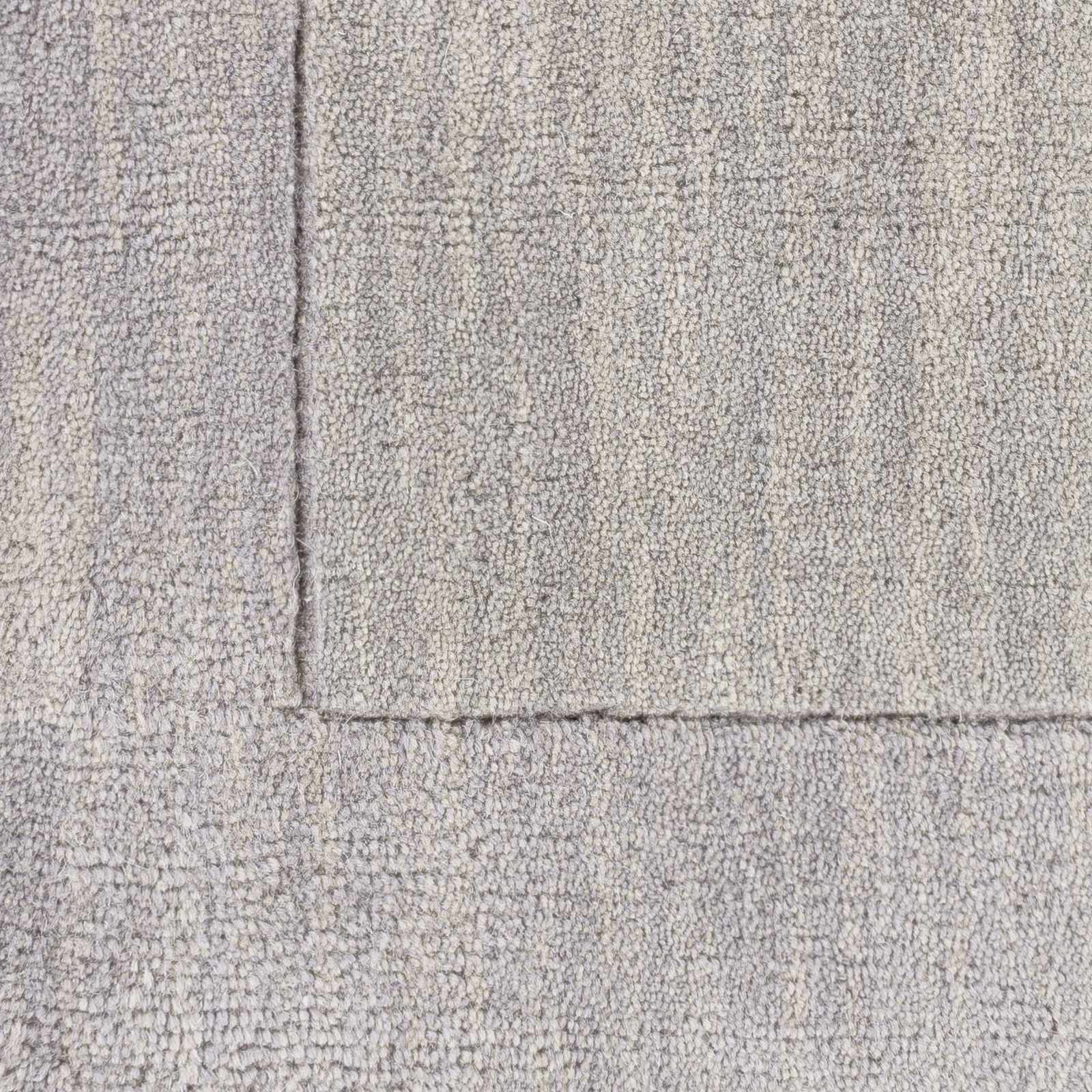 Bordered Solid Gray Wool Rug - Ornate Home
