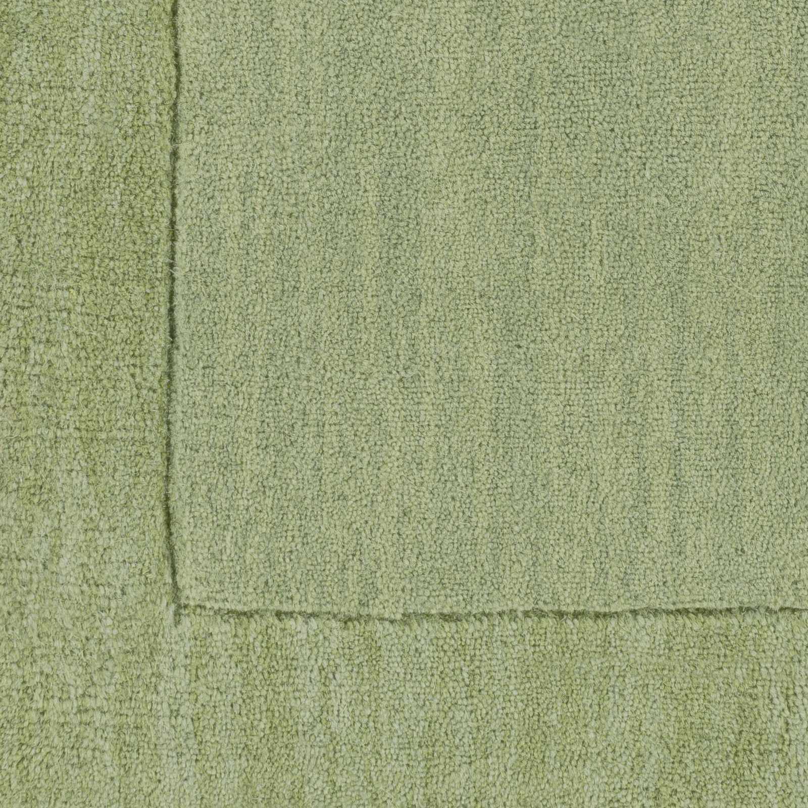 Bordered Solid Green Wool Rug - Ornate Home