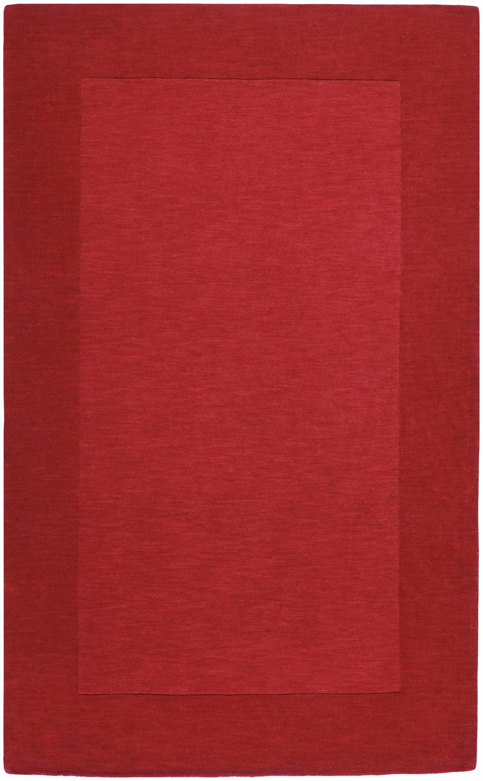 Bordered Solid Red Wool Rug - Ornate Home