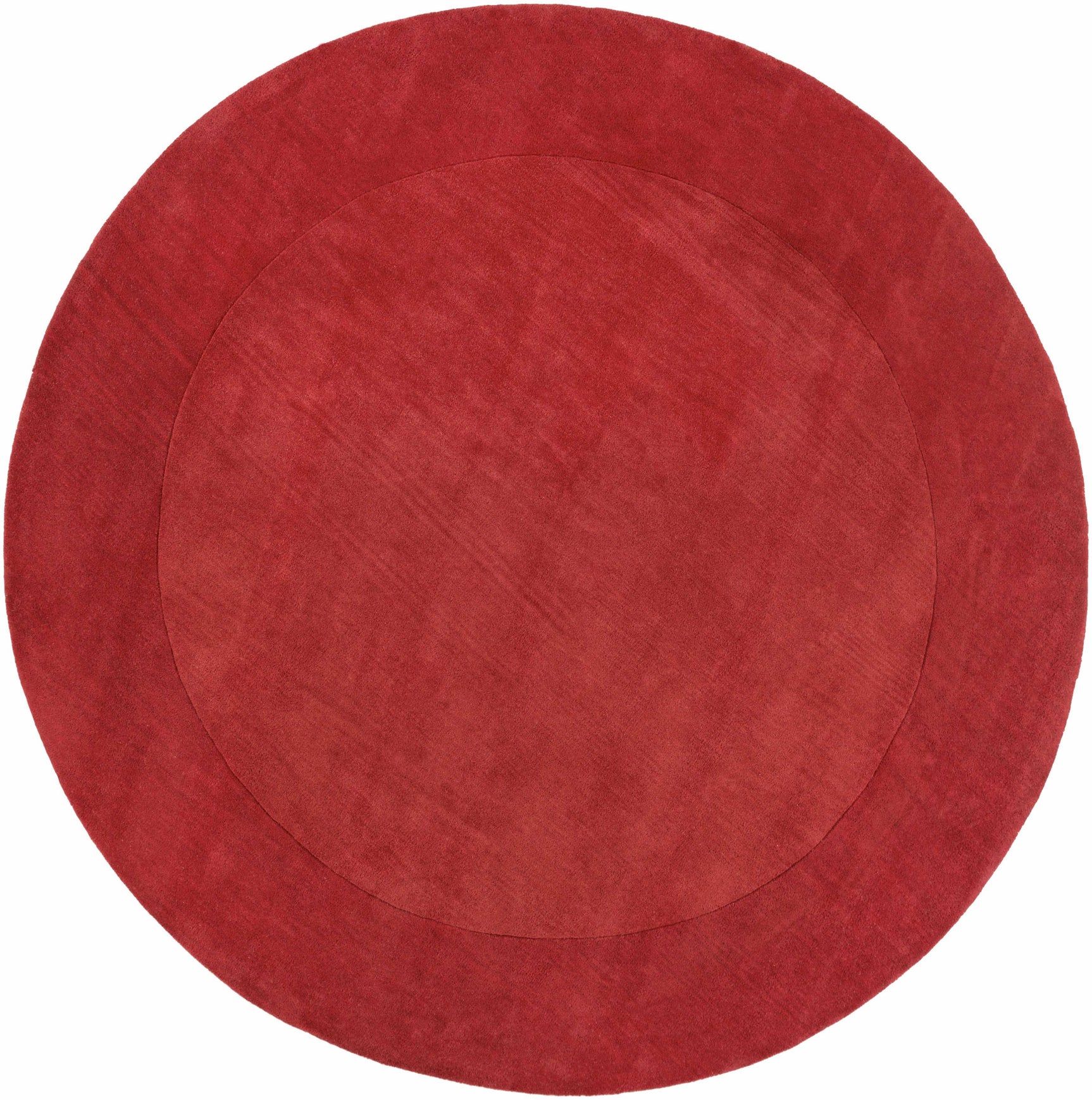 Bordered Solid Red Wool Rug - Ornate Home