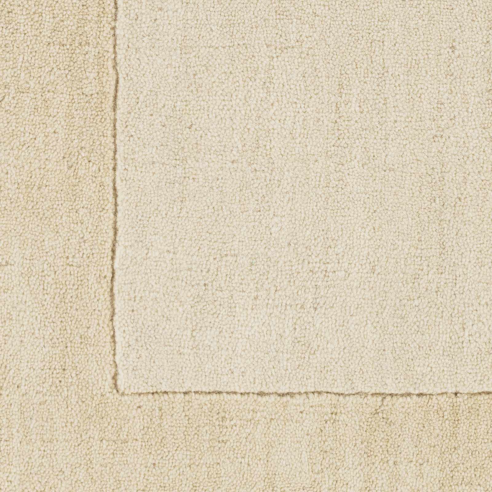 Bordered Solid Wheat Cream Wool Rug - Ornate Home
