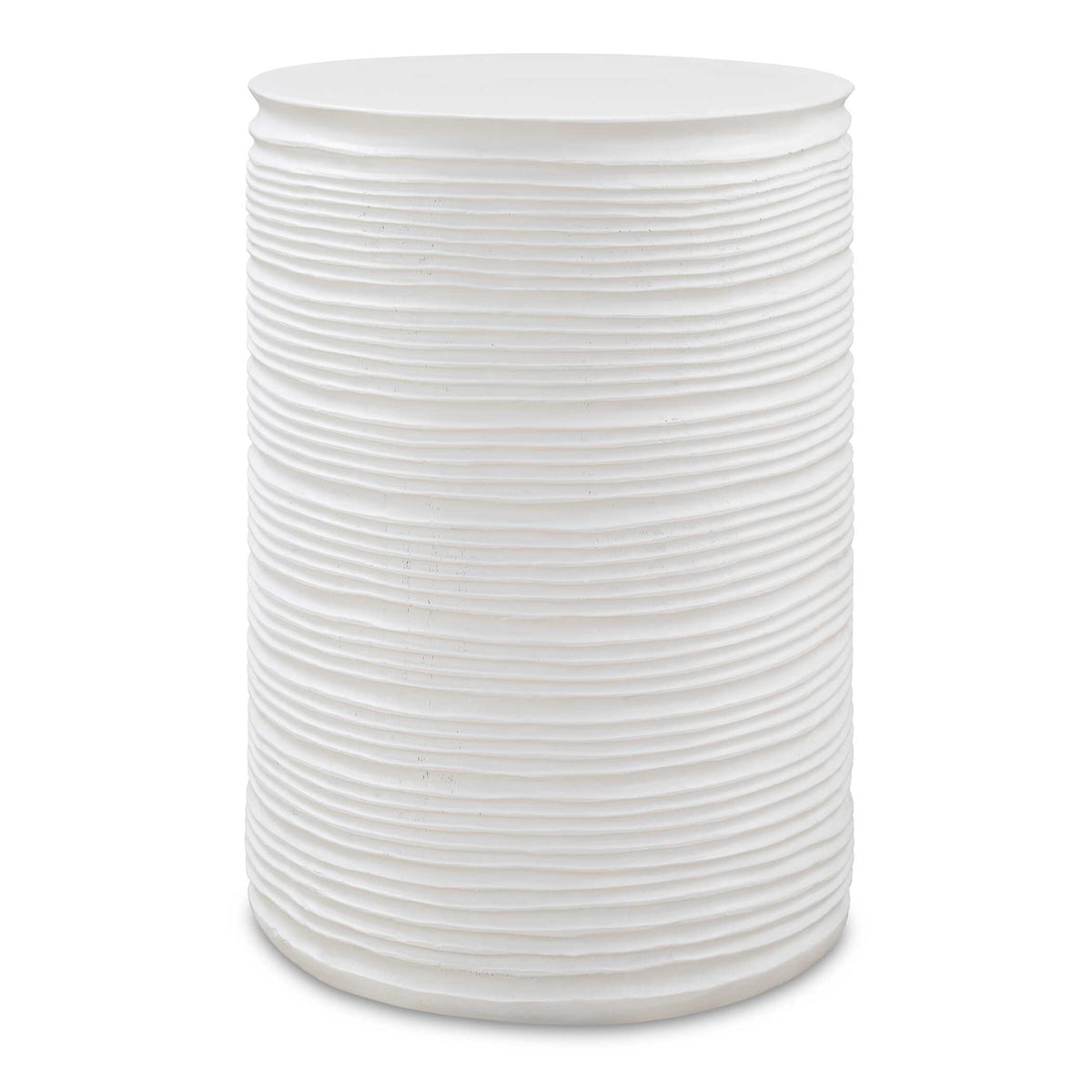 Borderline White Drum Table - Ornate Home