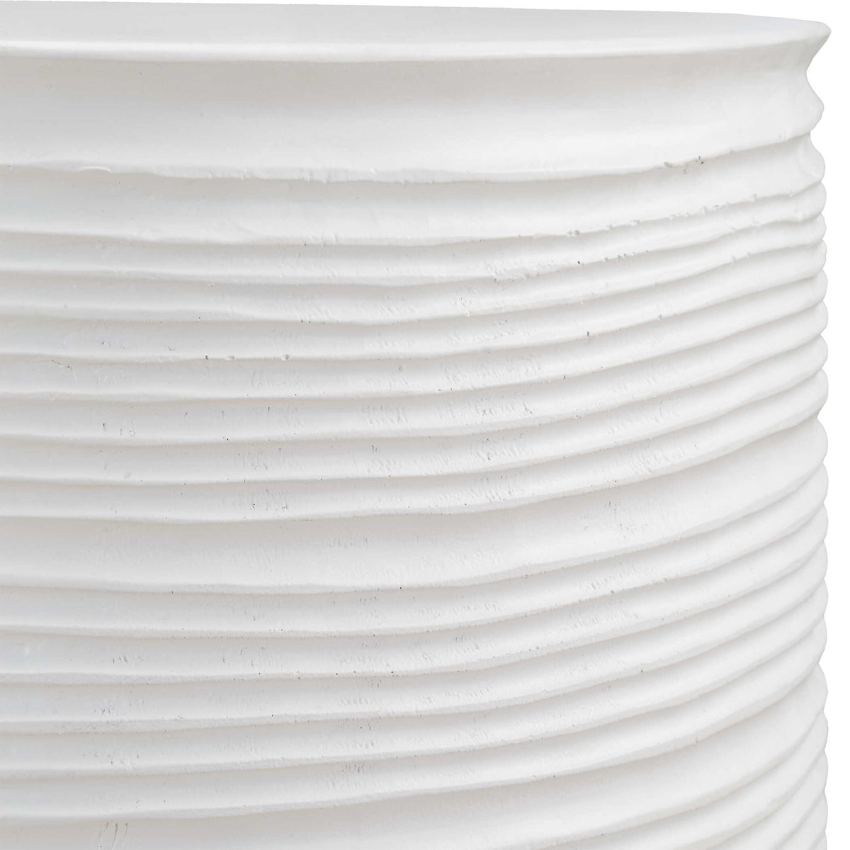 Borderline White Drum Table - Ornate Home