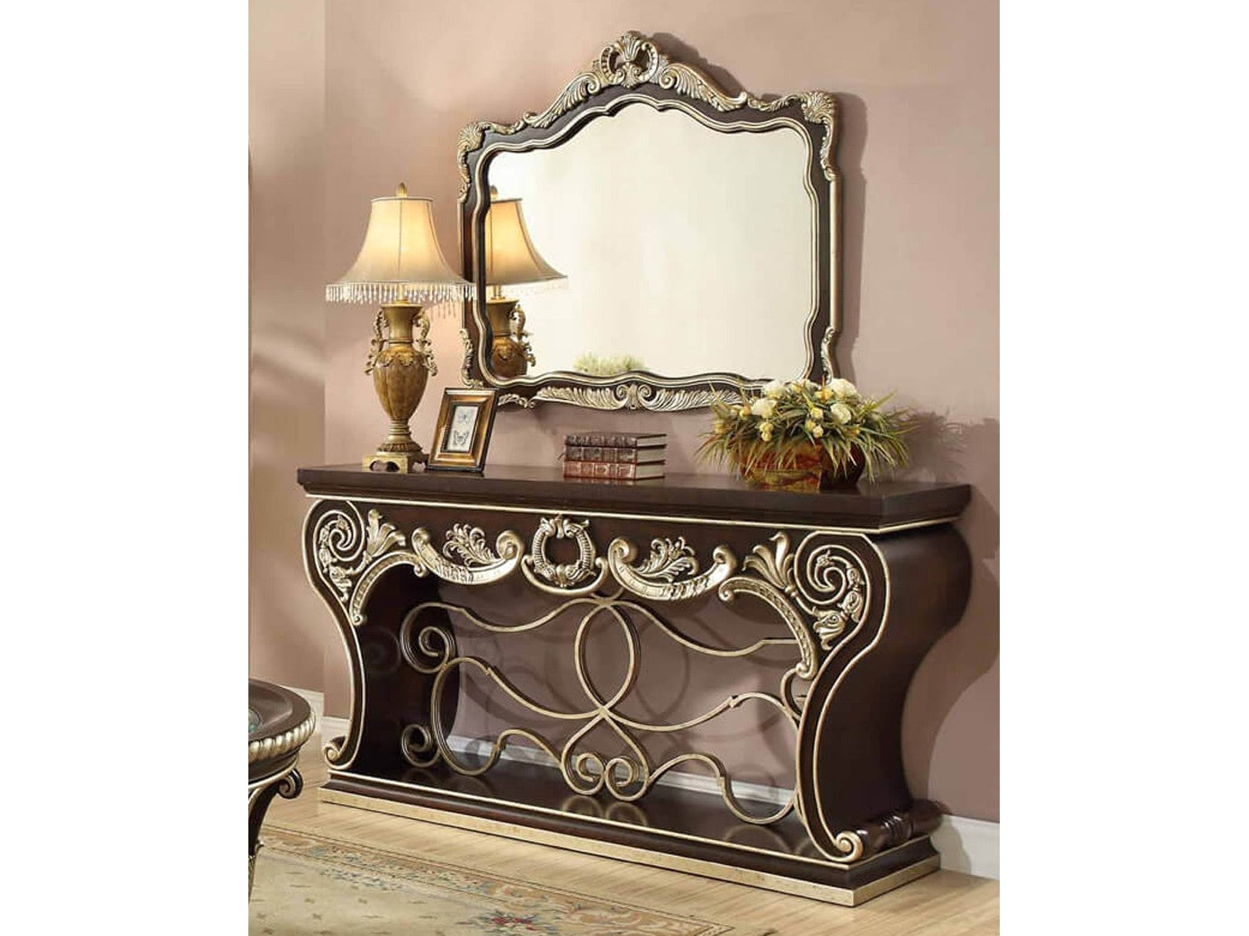 Boreas Dark Brown Console Table / HD-213 - Ornate Home