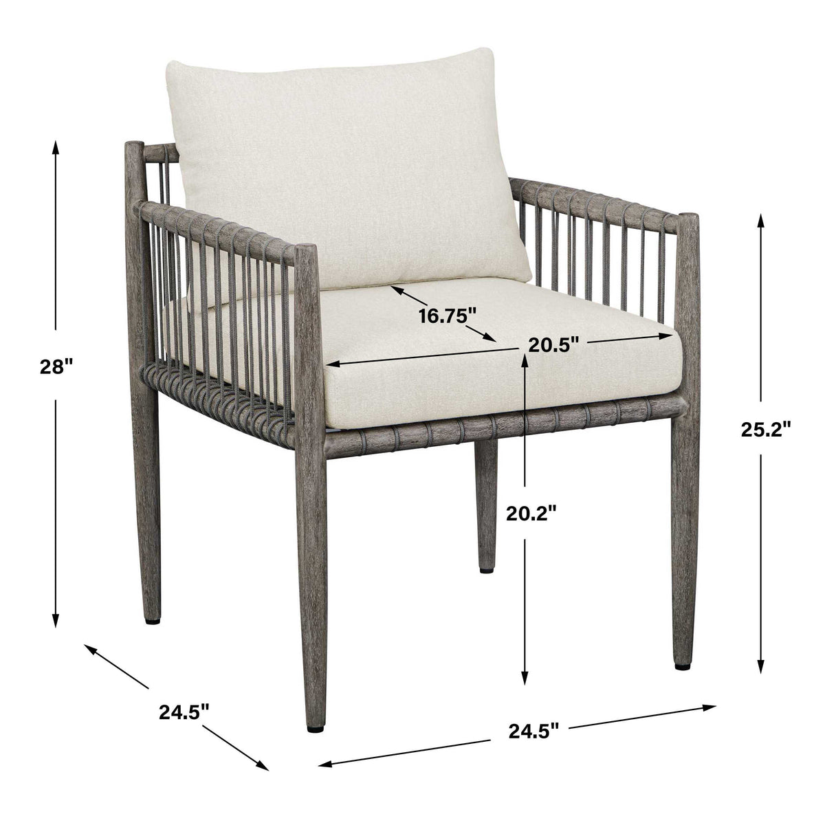 Borneo White Outdoor Dining Chair - Ornate Home