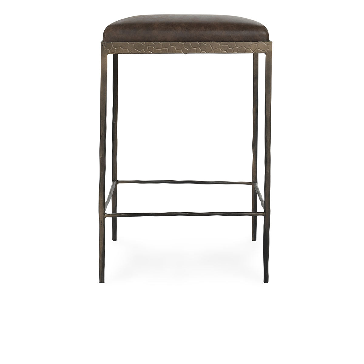 Bose Cocoa Brown Leather Counter Stool - Ornate Home