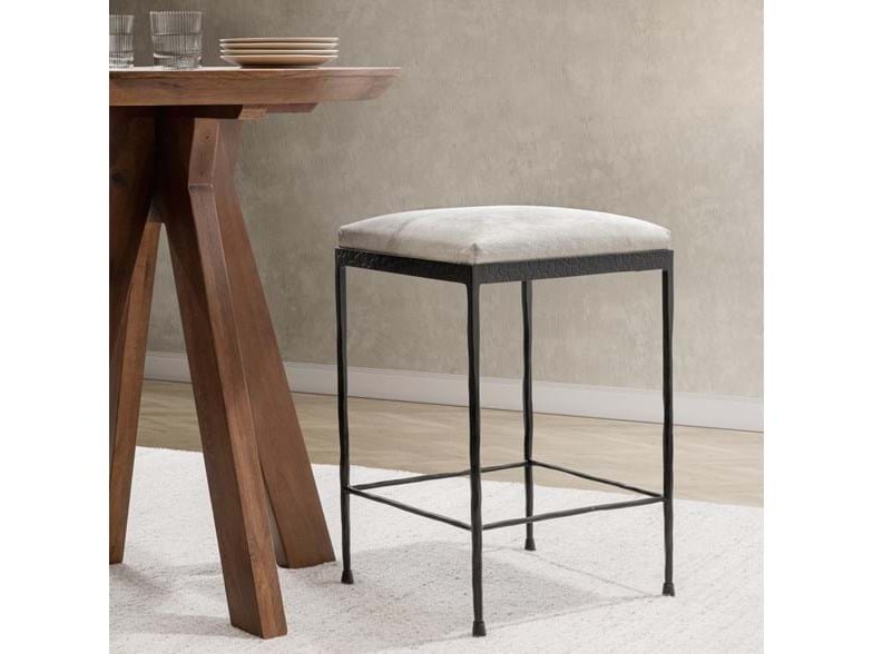 Bose Hide White/Black Counter Stool - Ornate Home