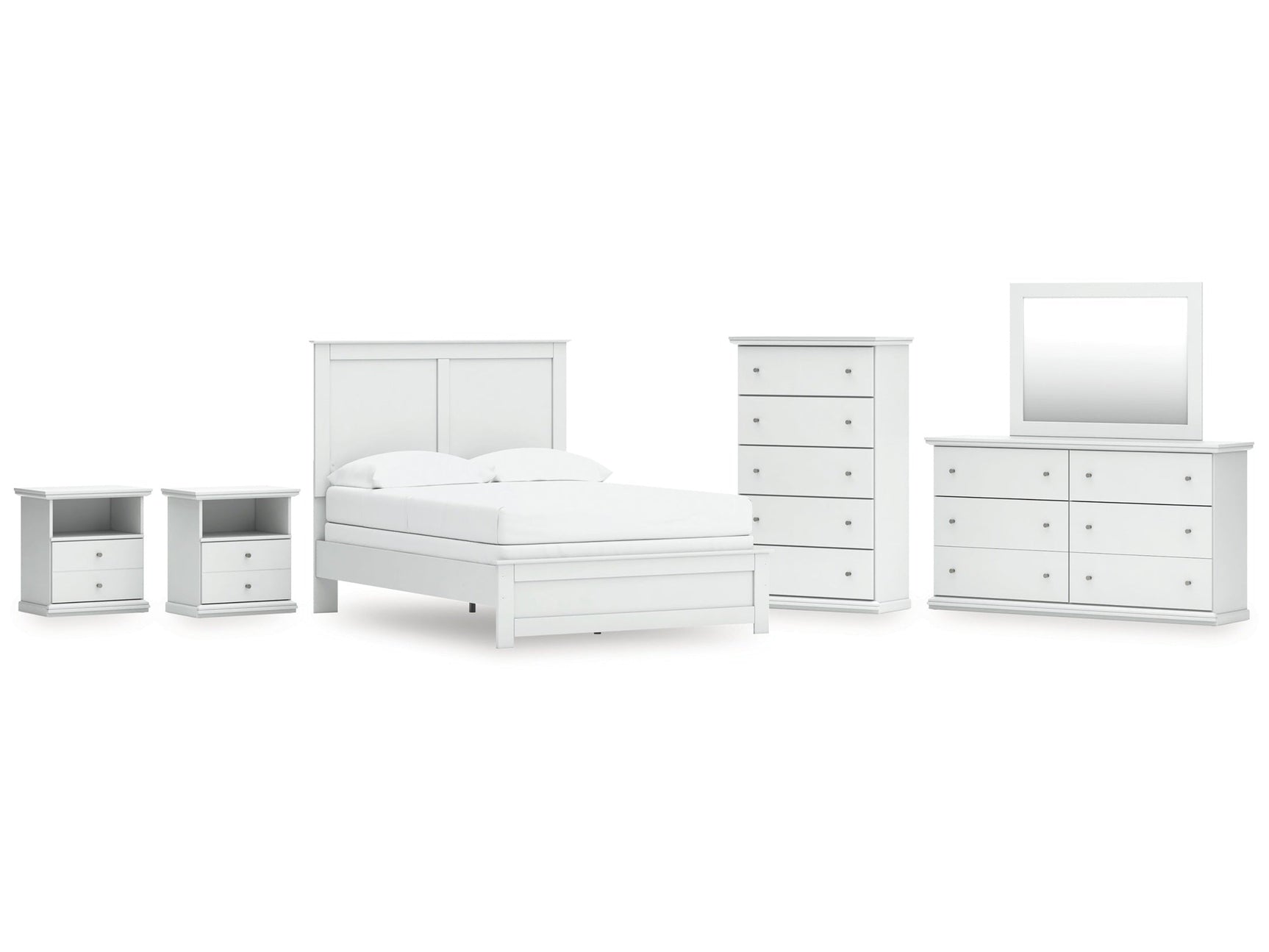 Bostwick Shoals Full Panel Bed, Dresser, Mirror, Chest, and 2 Nightstands (Online Special Price) - Ornate Home