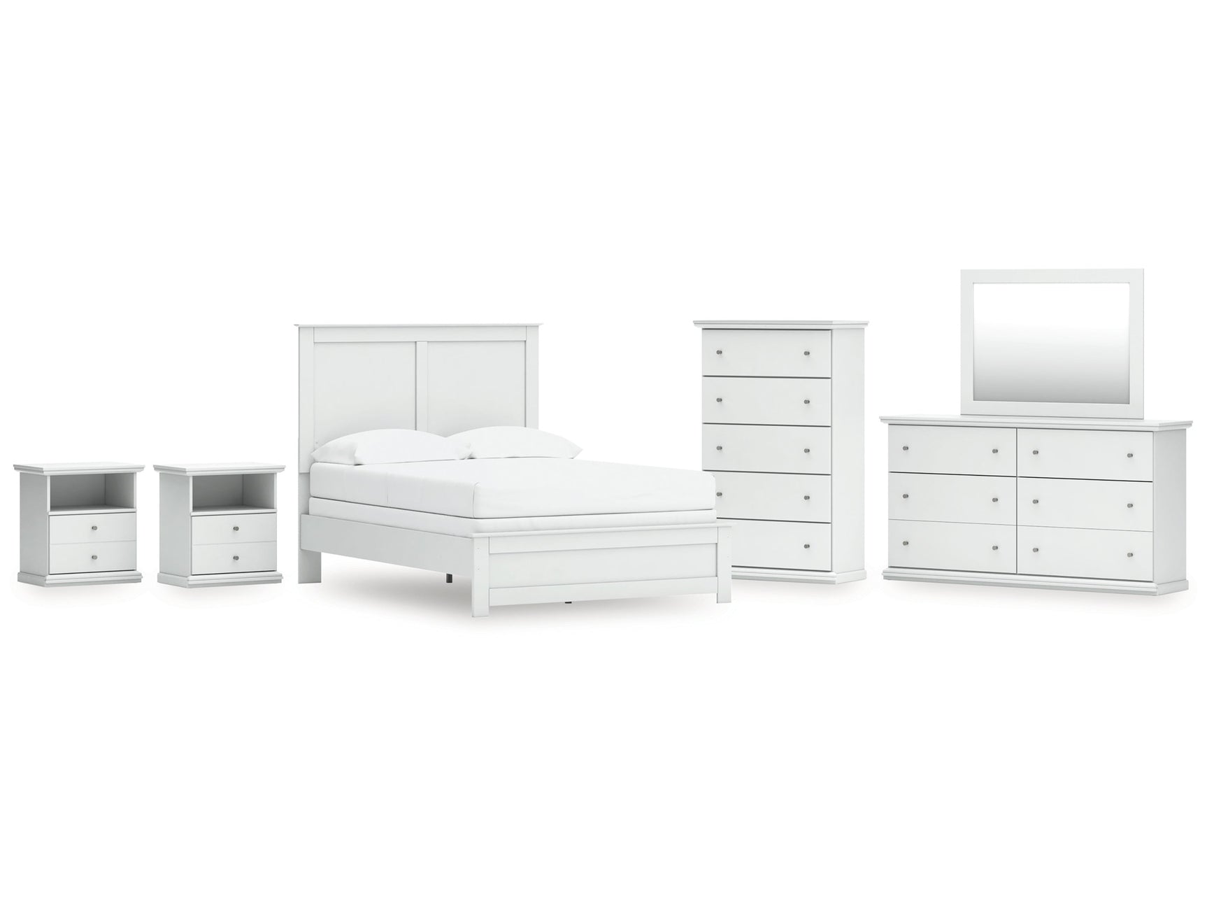 Bostwick Shoals Full Panel Bed, Dresser, Mirror, Chest, and 2 Nightstands - Ornate Home