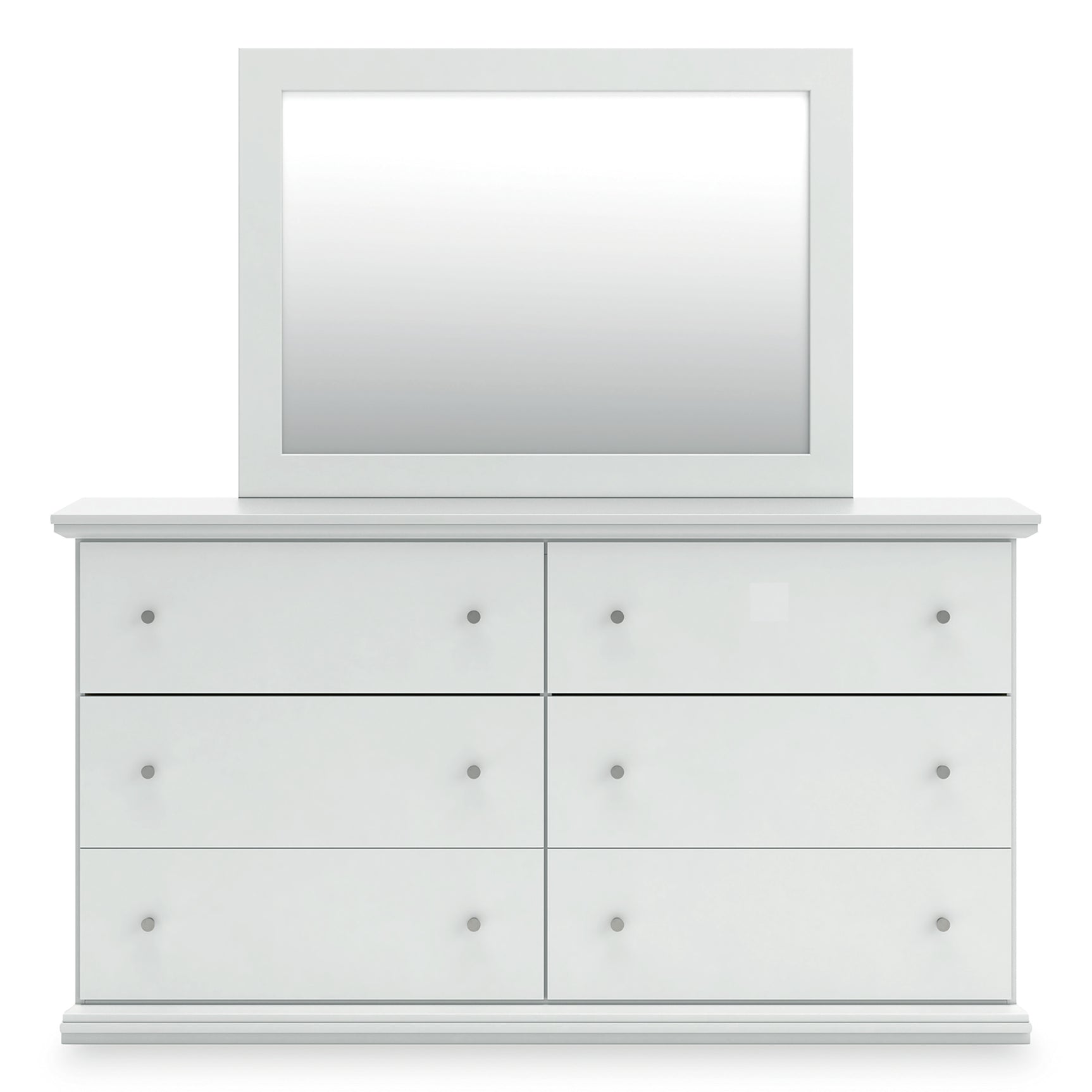 Bostwick Shoals White Twin Panel Bed, Dresser, Mirror and Nightstand - Ornate Home